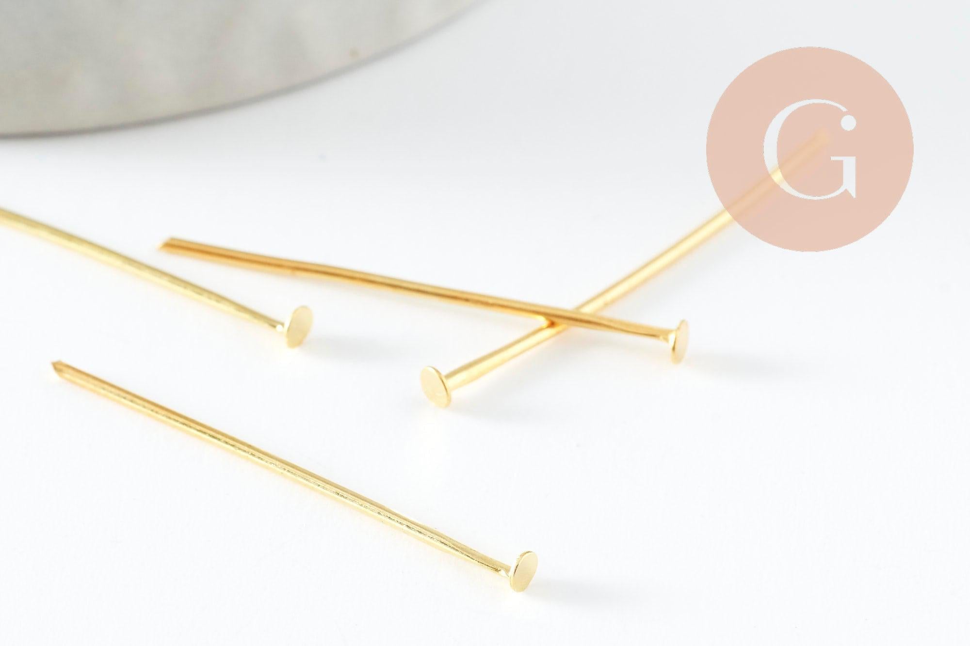 Gingerlily Apprêts tiges tête clou doré 30mm lot 10g