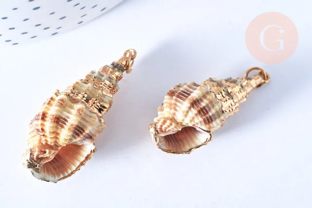 Gingerlily Pendentifs G7310 pendentif coquillage spirale doré x1