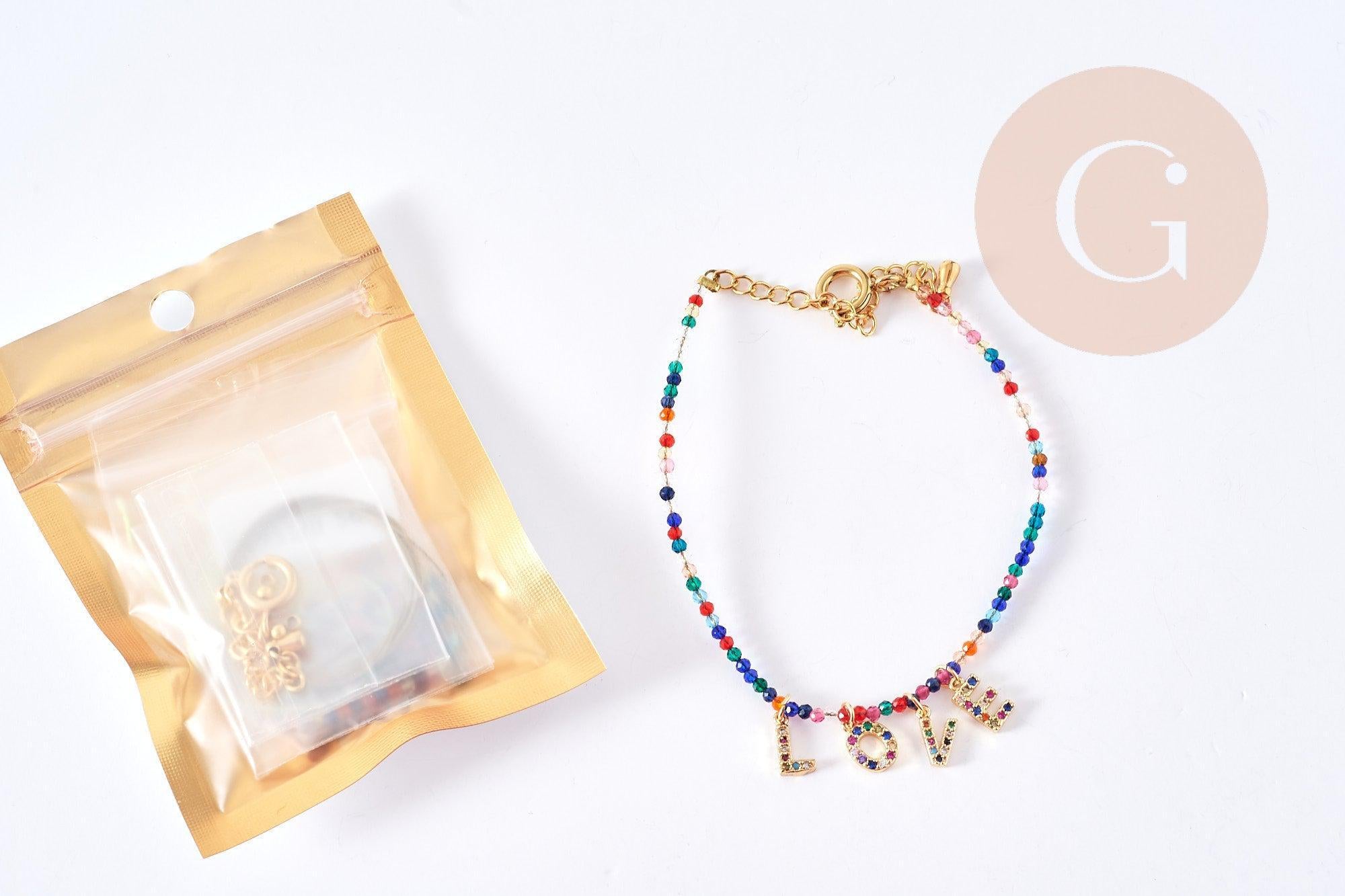 Gingerlily Vecchio G8747 kit bracelet lettres zircon sans pinces