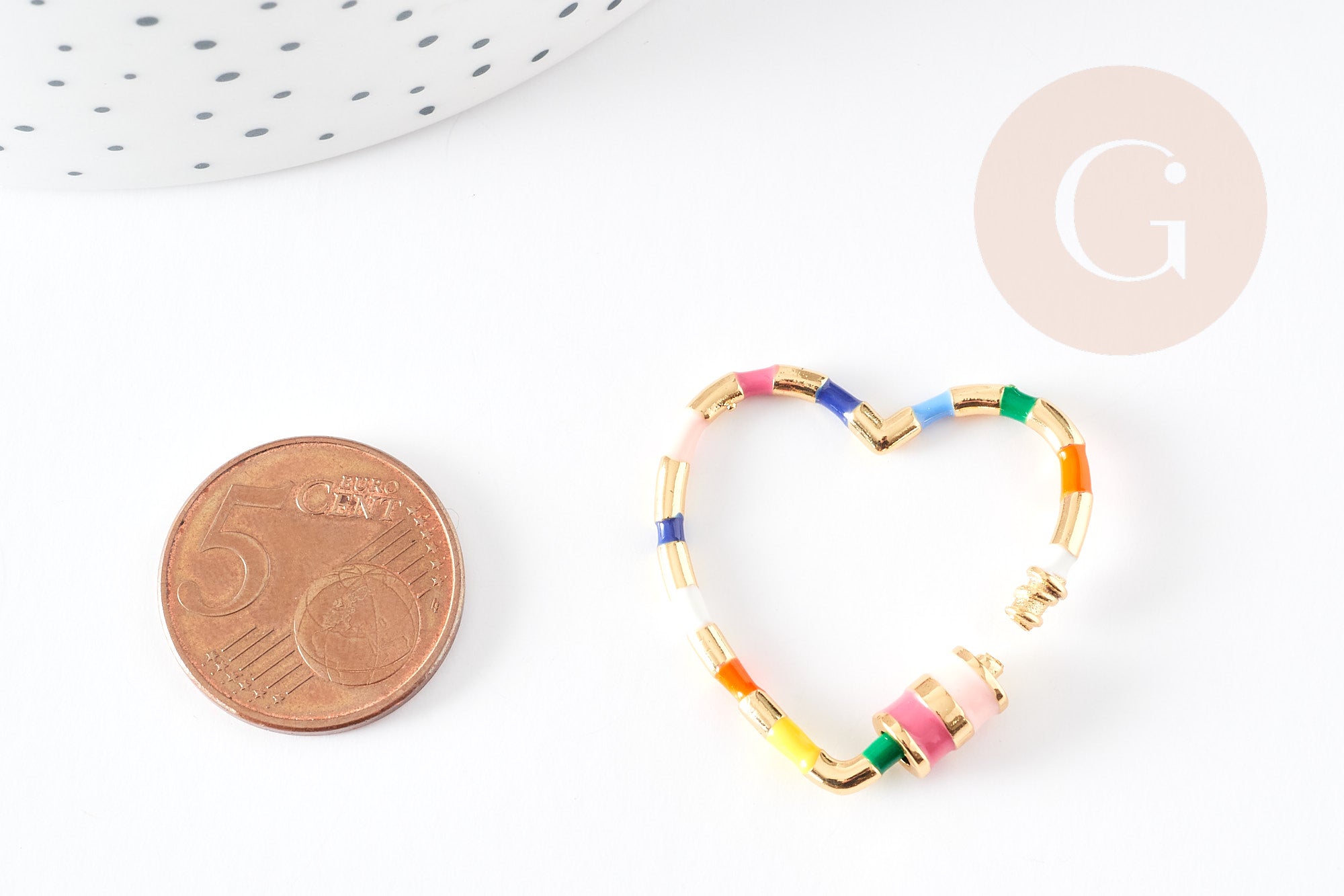 Gingerlily Apprêts fermoir vis coeur doré 30.5mm x1