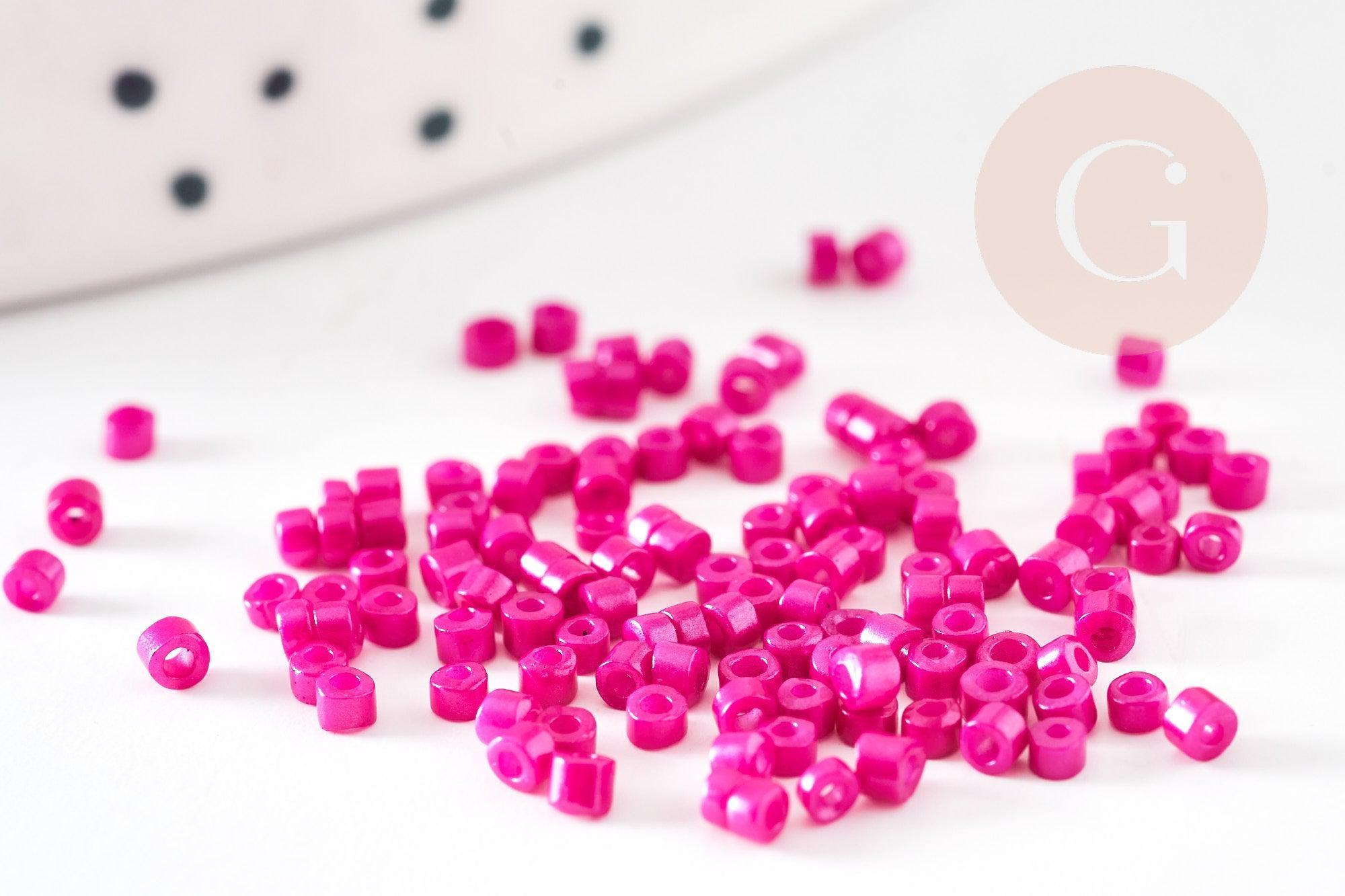 Gingerlily Perles rocaille tube rose fuchsia 8g