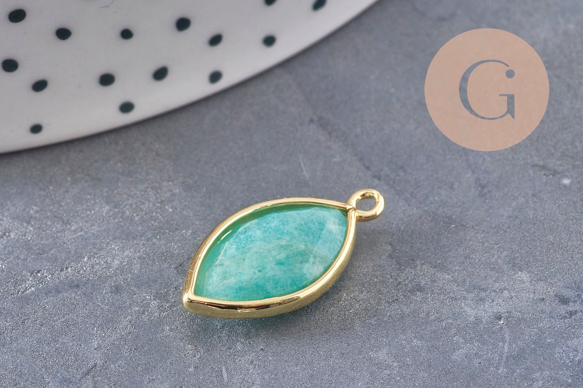 Gingerlily Pendentifs G10980 pendentif marquise amazonite 22mm
