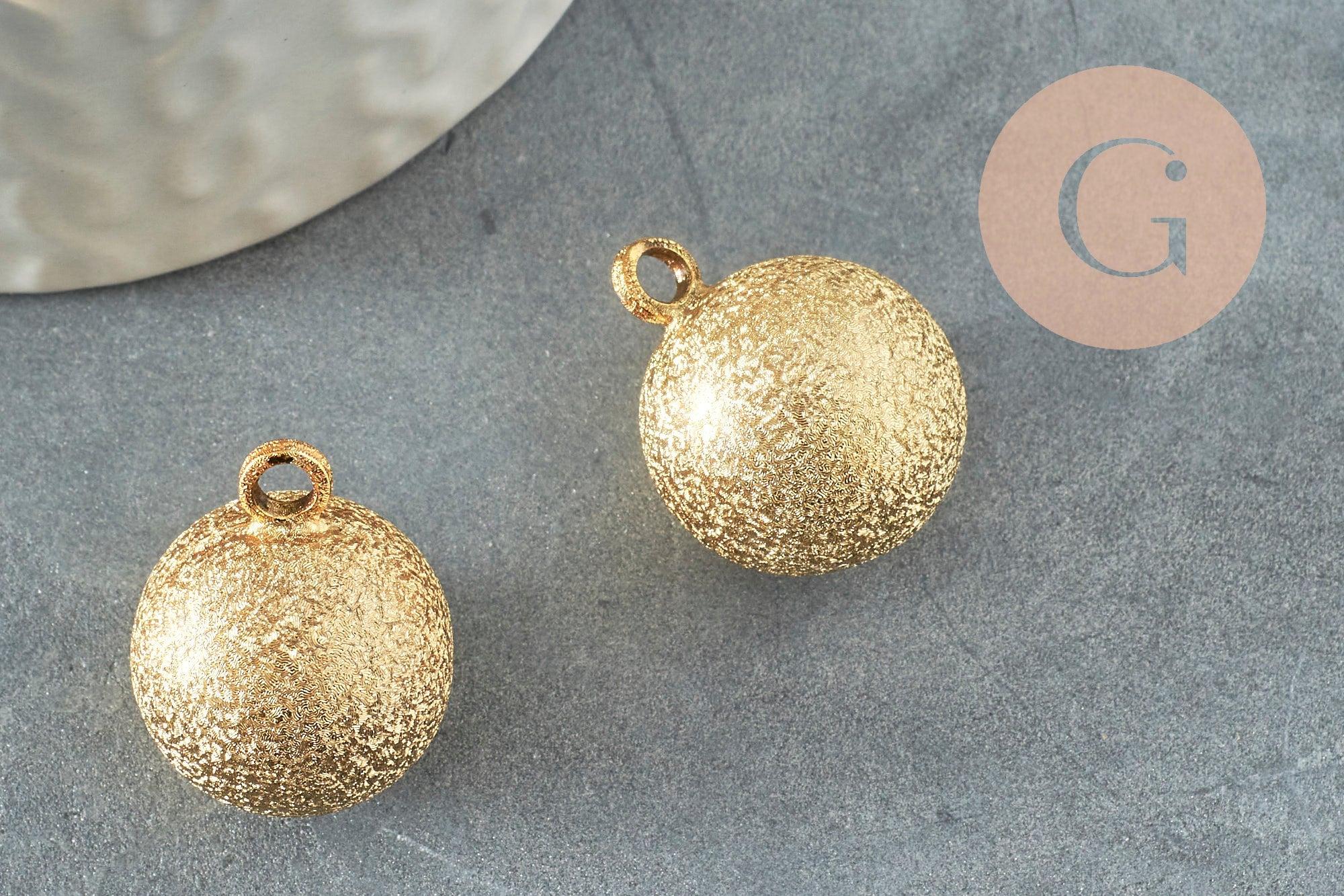 Gingerlily Pendentifs G9506 pendentif bola doré sablé 22mm x1