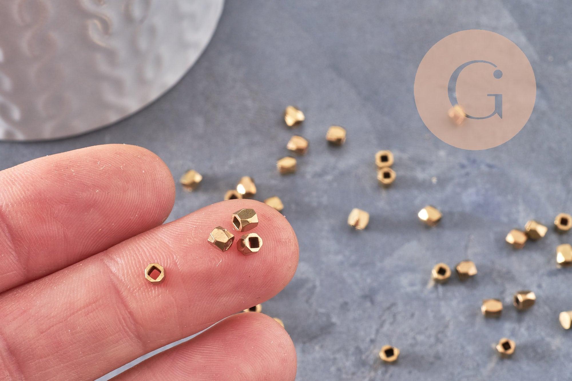 Gingerlily Perles intercalaires laiton doré G9921 3x3mm x50