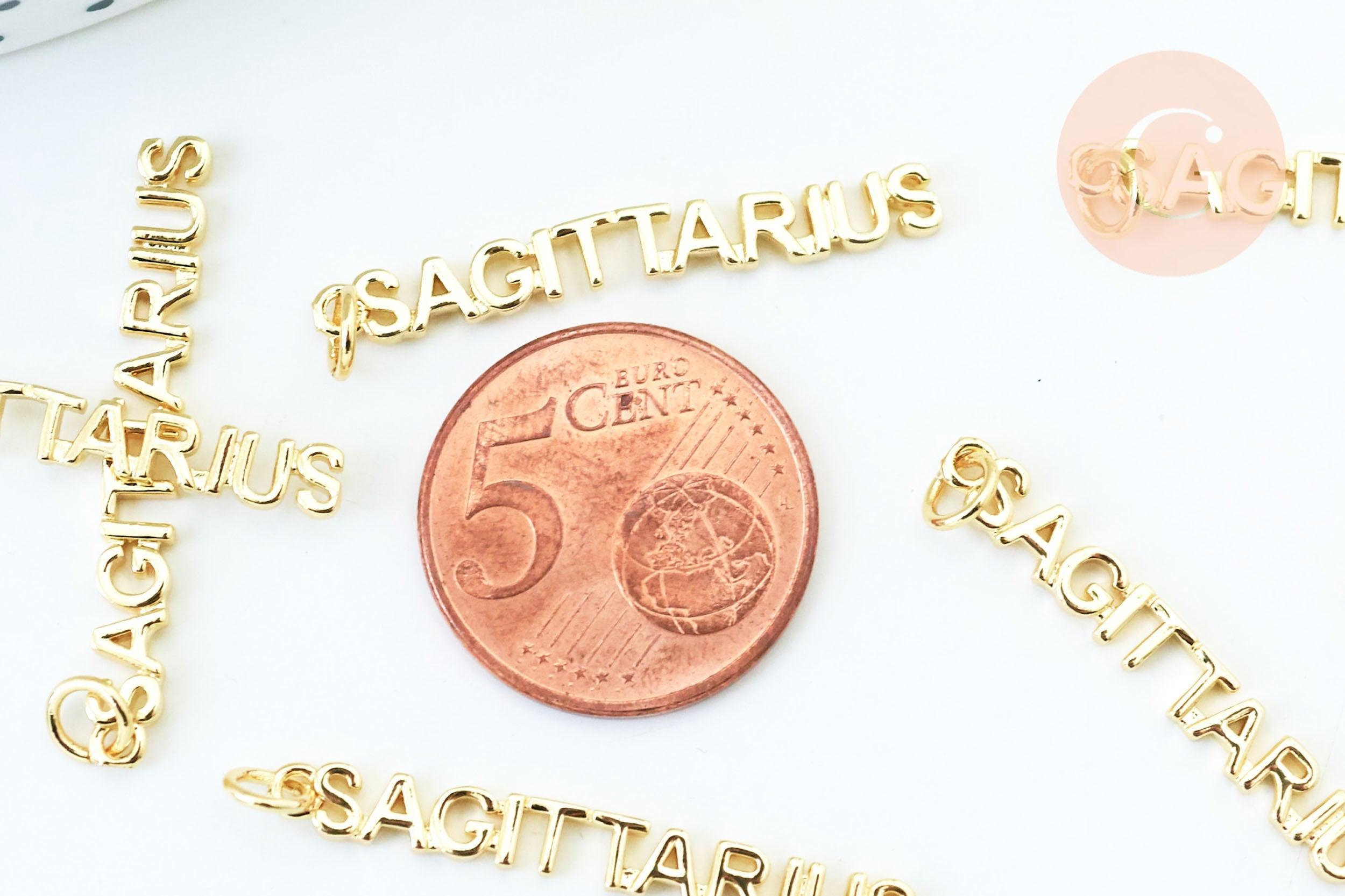 Gingerlily Perles G6051 pendentif Sagittaire doré 34mm x1 sans nickel