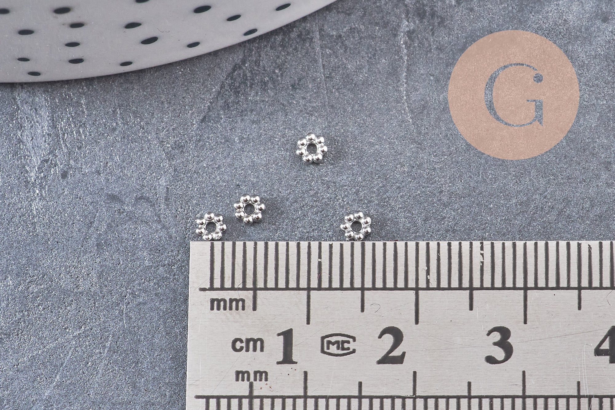 Gingerlily Perles DIY G10856 intercalaire fleur acier platine 3mm x10
