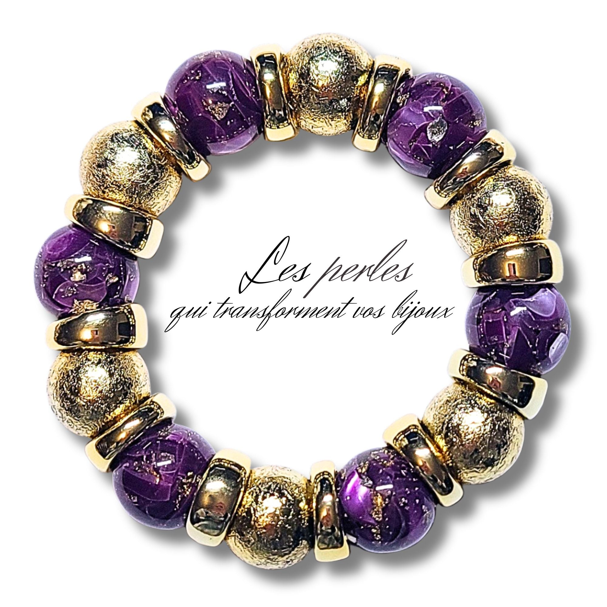 ARTSHOP Boules 315 perles violet murano 16 mm x15