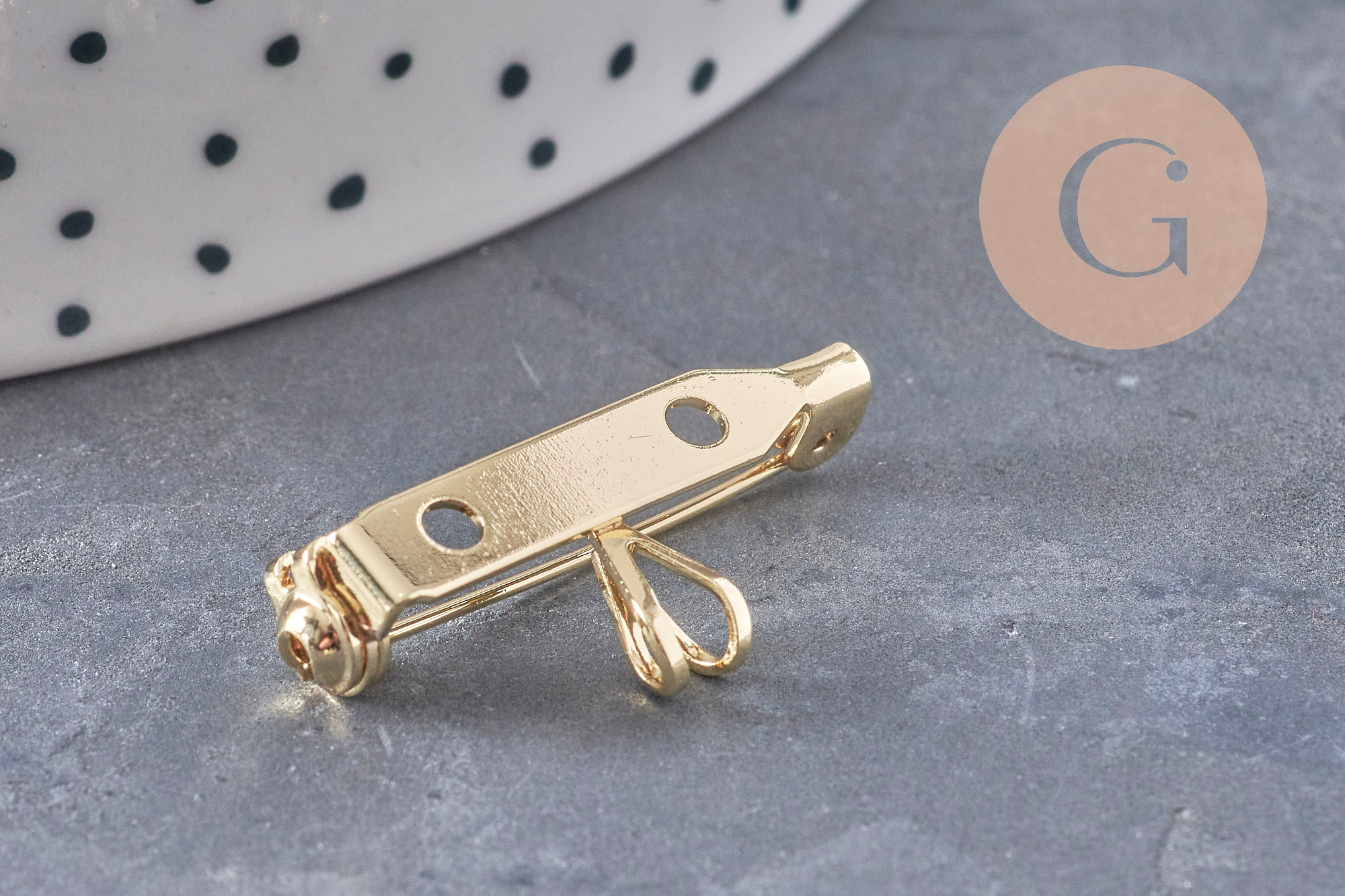 Gingerlily Apprêts G10987 support broche pendentif doré 26mm