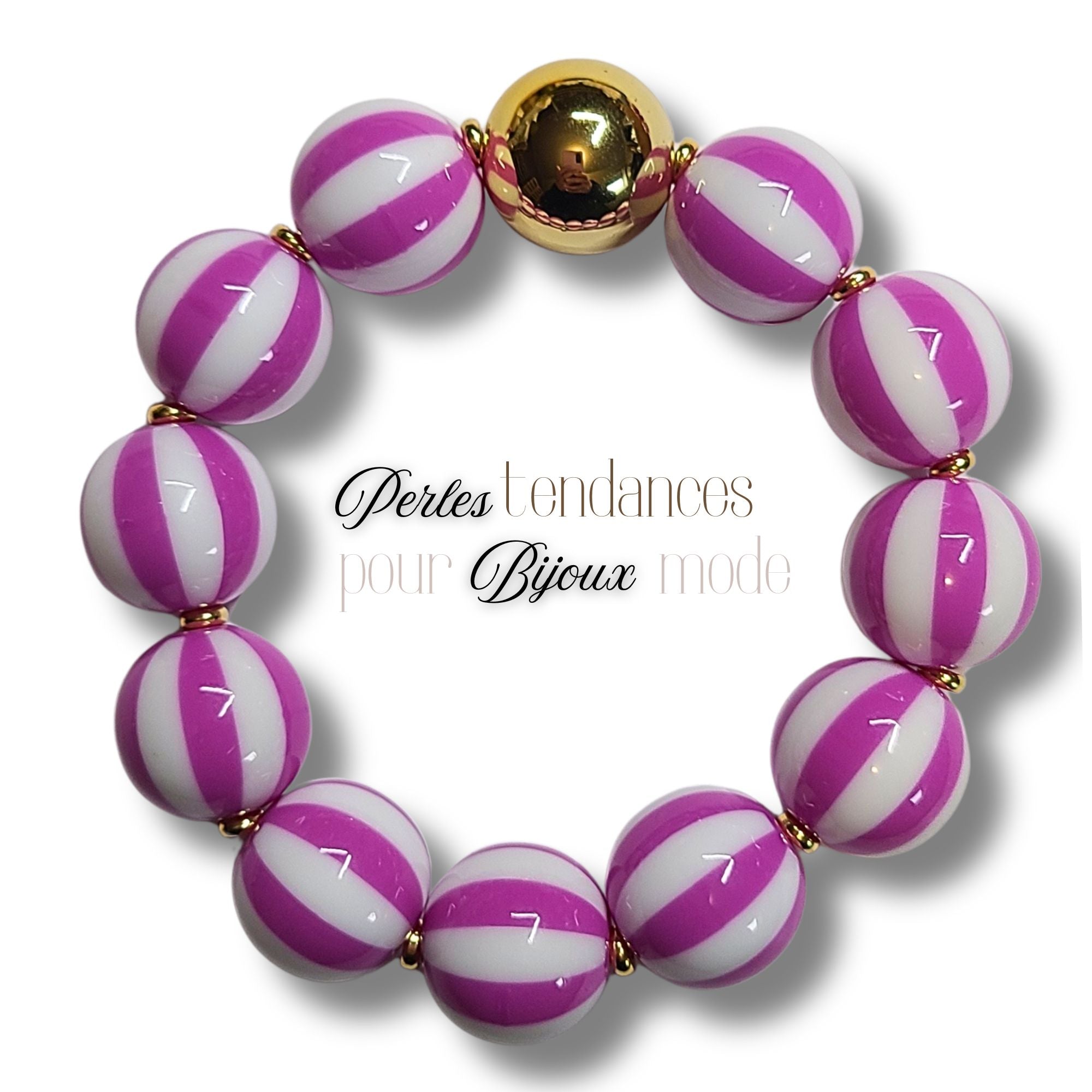 ARTSHOP Boules 16MM 407 Mandarine perles acryliques x15 rayées