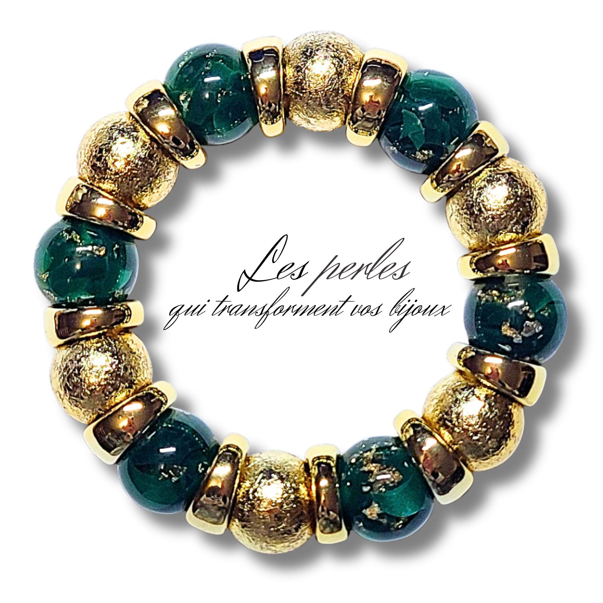 ARTSHOP Boules perle murano vert 16mm x15