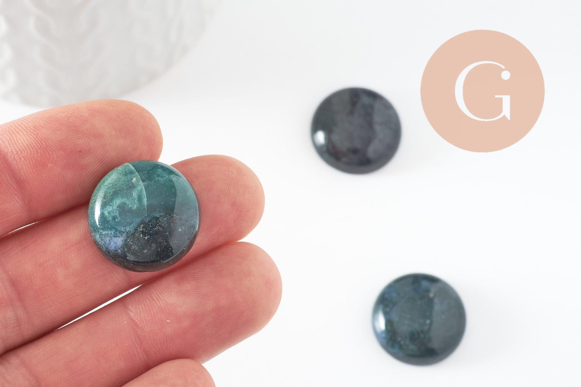 Gingerlily Pierres G9622 cabochon agate mousse 20mm x1
