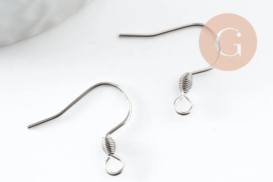 Gingerlily G9529 crochets boucles hameçons platine 15 mm x10