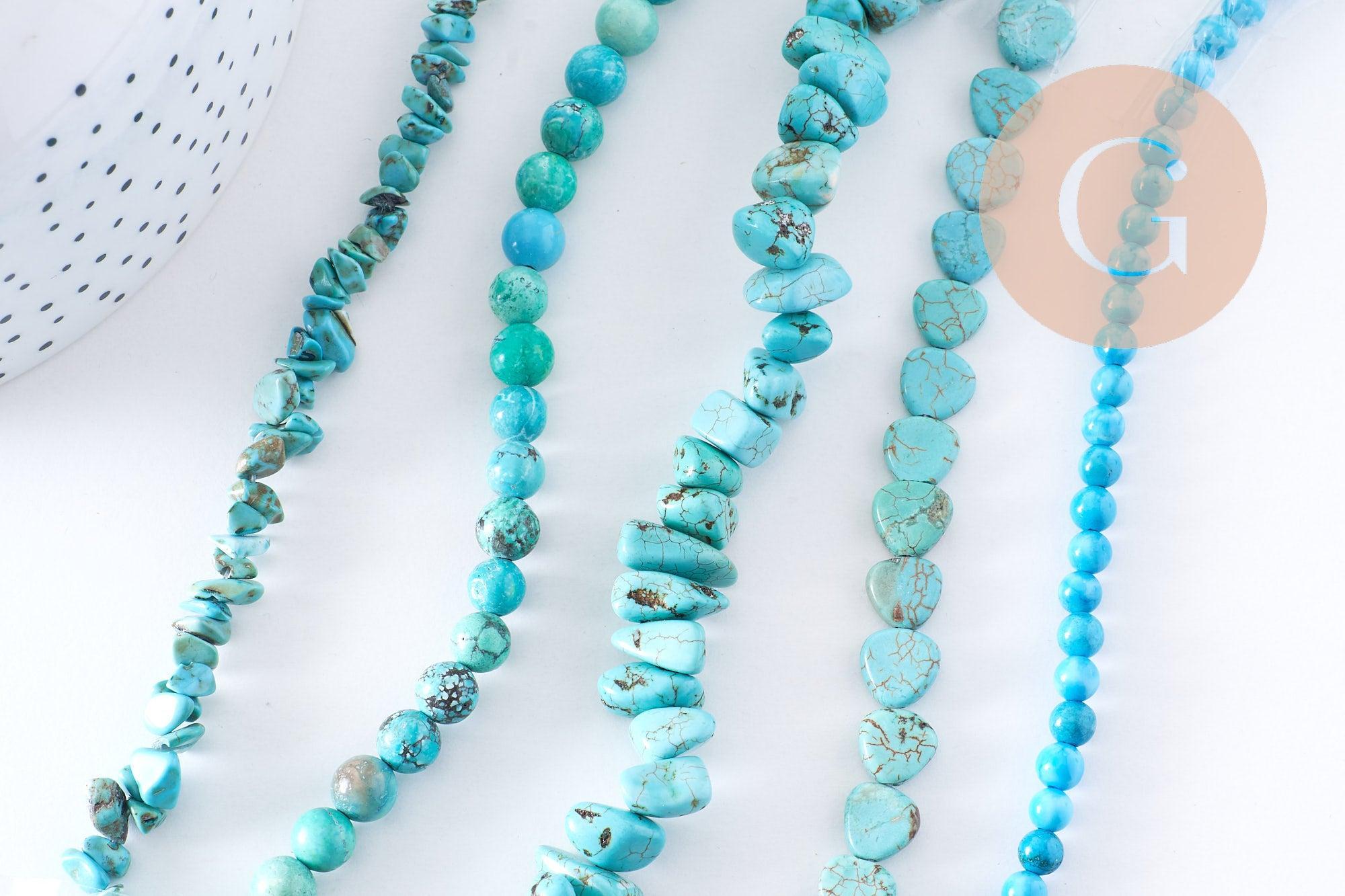Gingerlily Perles howlite turquoise G1851 fil 37cm 12-18mm