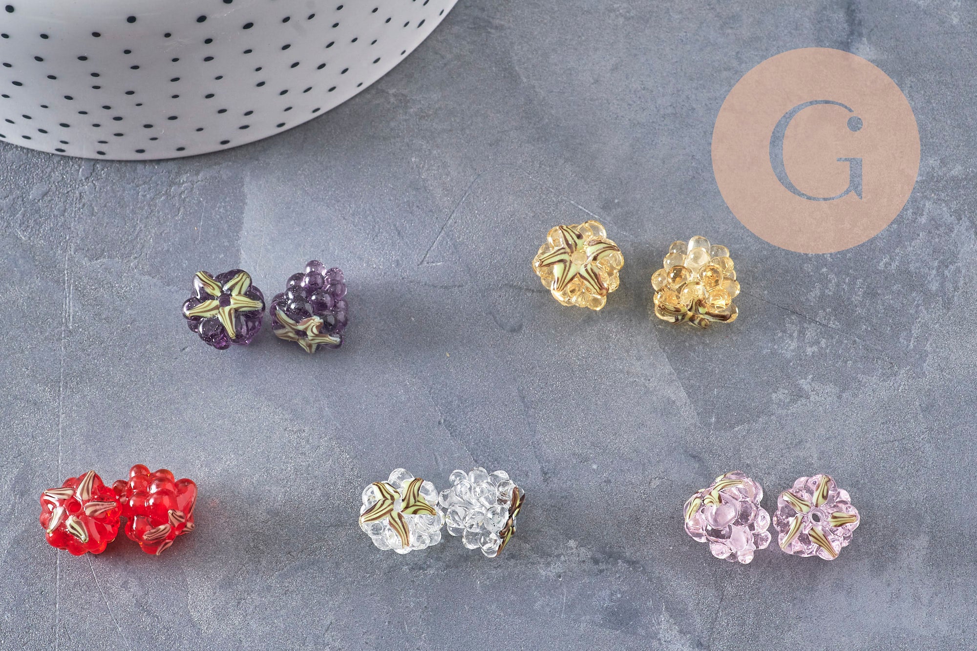 Gingerlily Perles pour bijoux DIY G11026 perle framboise rouge 12,5mm