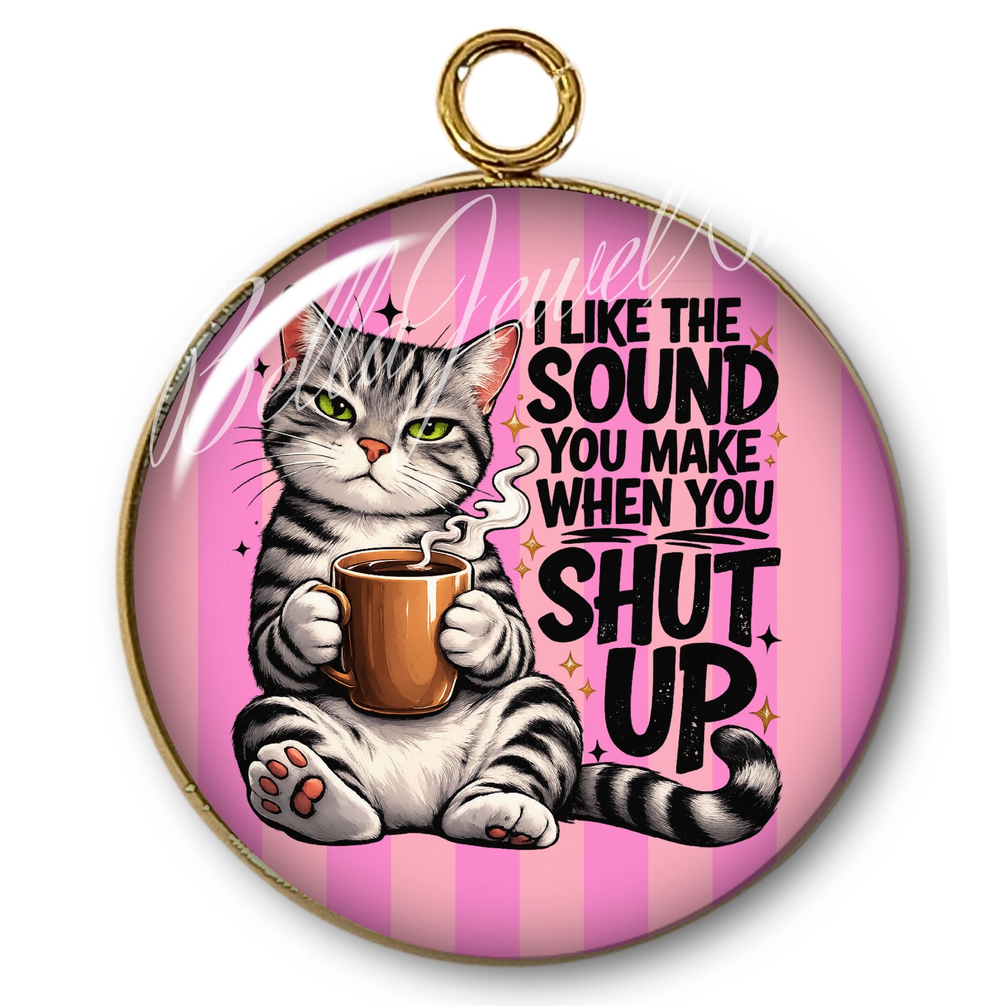 ARTSHOP Pendentifs 131 breloque chat intemporel 31mm x1 doré