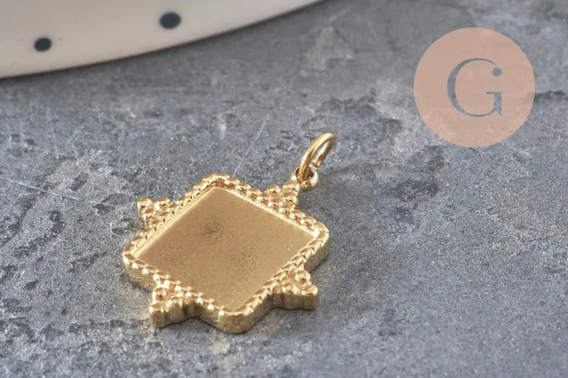 Gingerlily Support pendentif carré doré 16,5mm x1 8mm