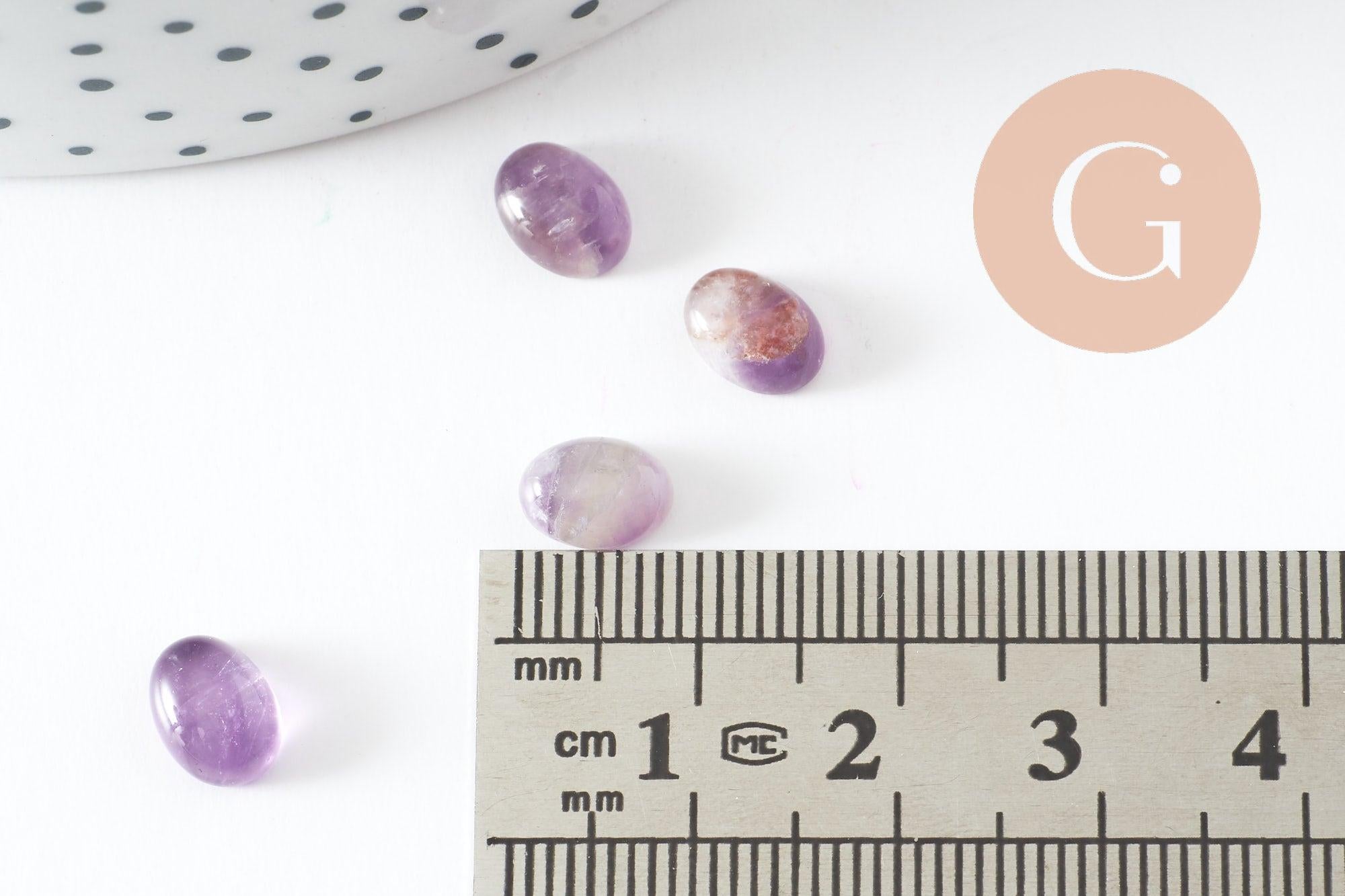 Gingerlily Cabochon ovale améthyste 8x6mm pierre naturelle x1