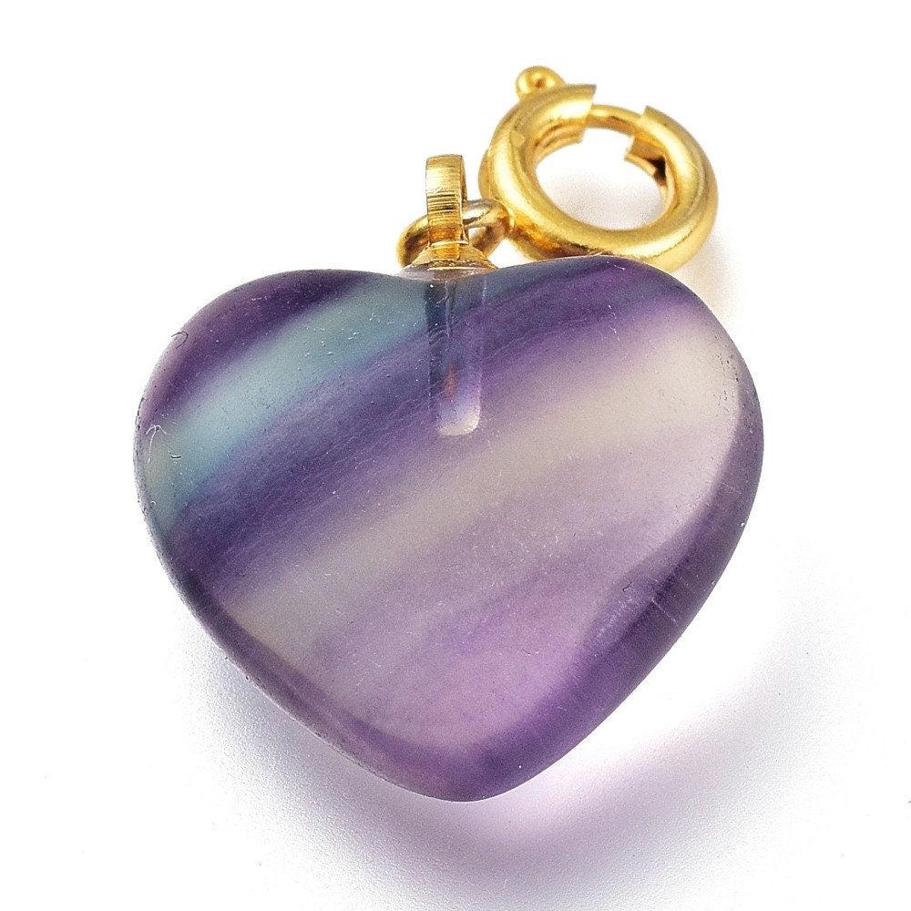 Gingerlily Pendentifs G6112 pendentif coeur fluorite violette 17,5mm