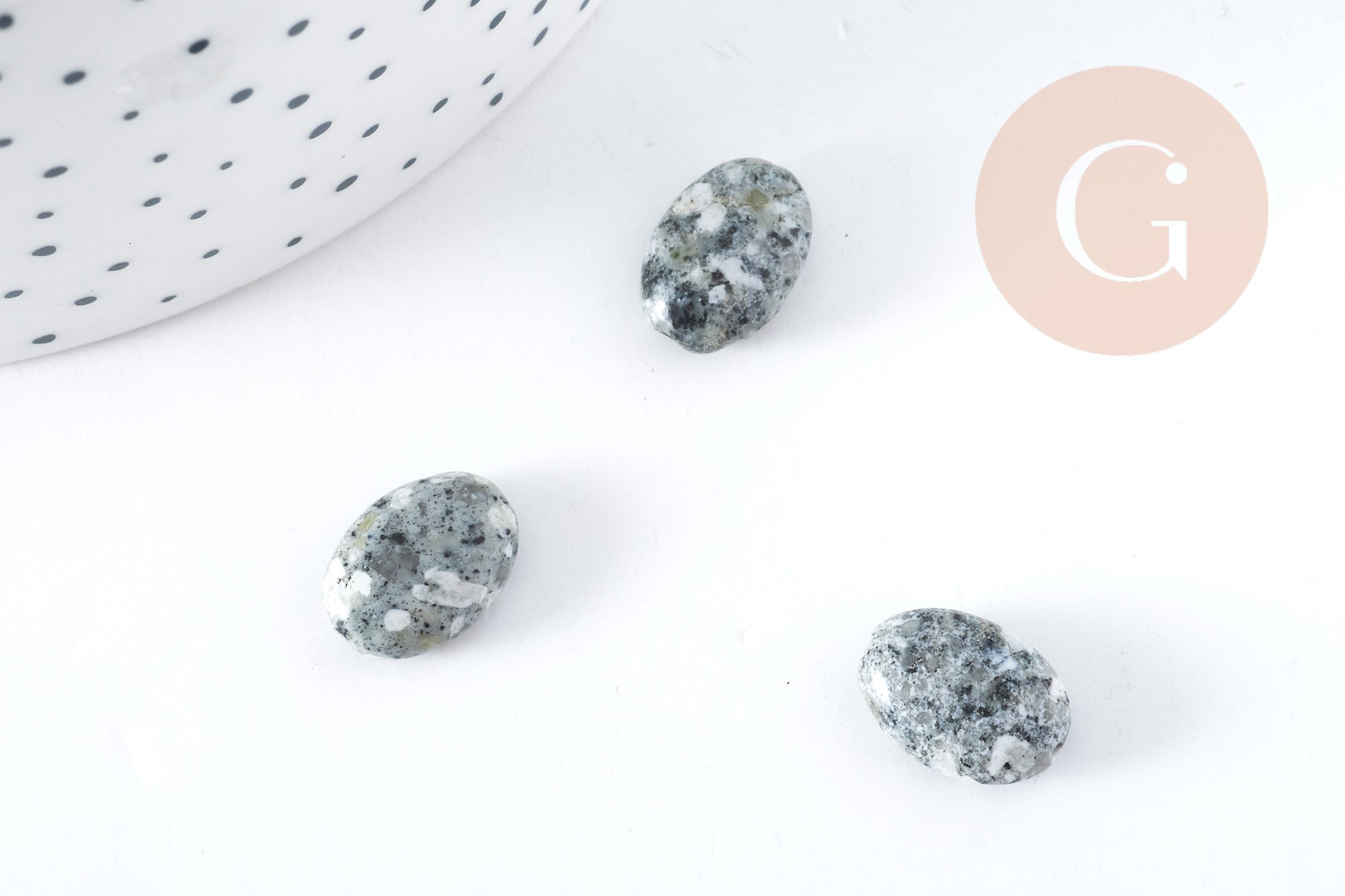 Gingerlily Perles pierre DIY G8279 perle ovale Yooperlite x5