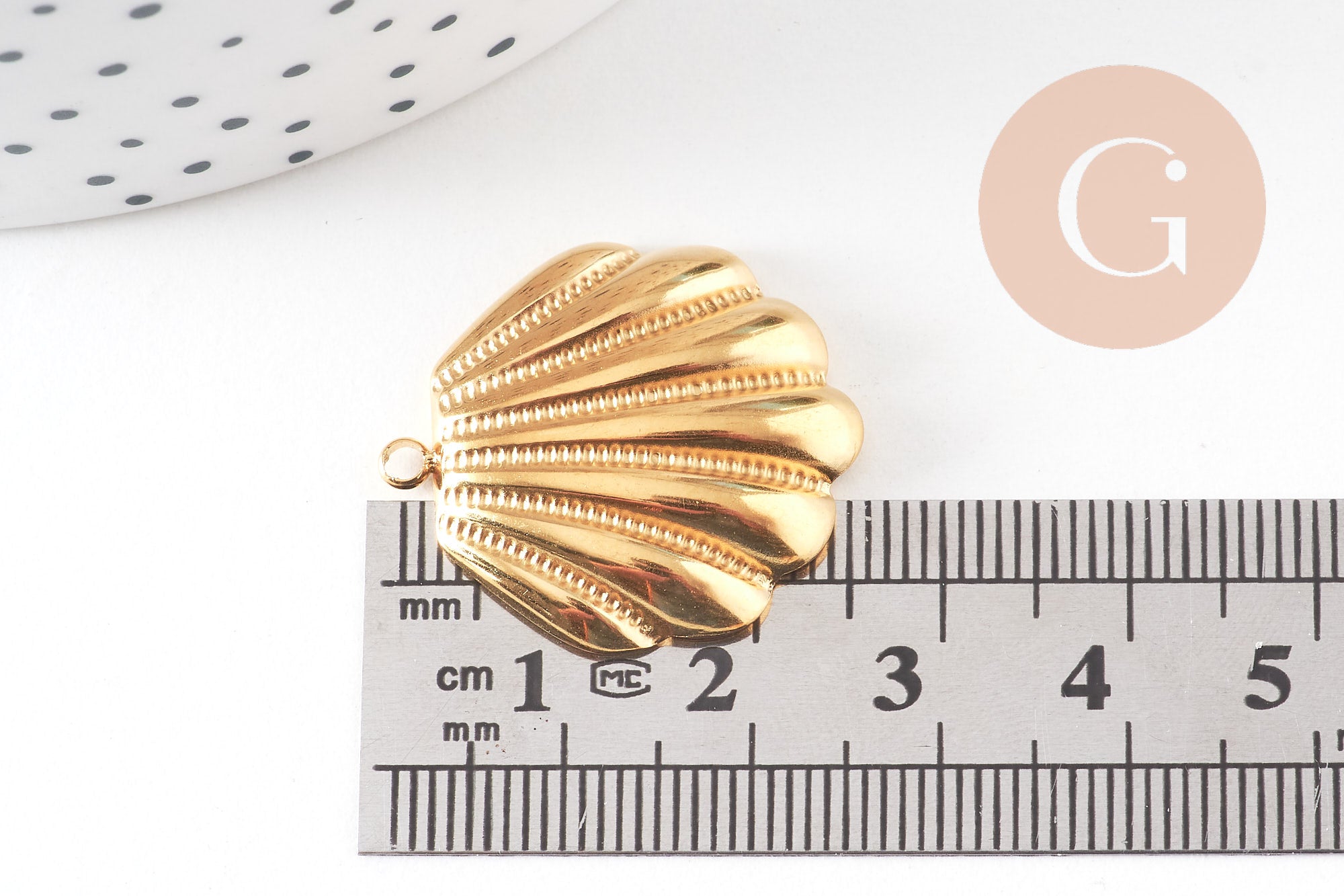 Gingerlily Pendentifs DIY Coquillage Acier Doré 18K 26.5mm