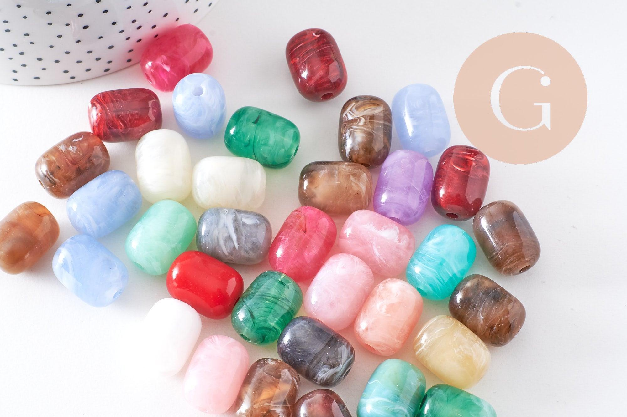 Gingerlily Perles G10492 perle tube acrylique pierre 20x15mm x10