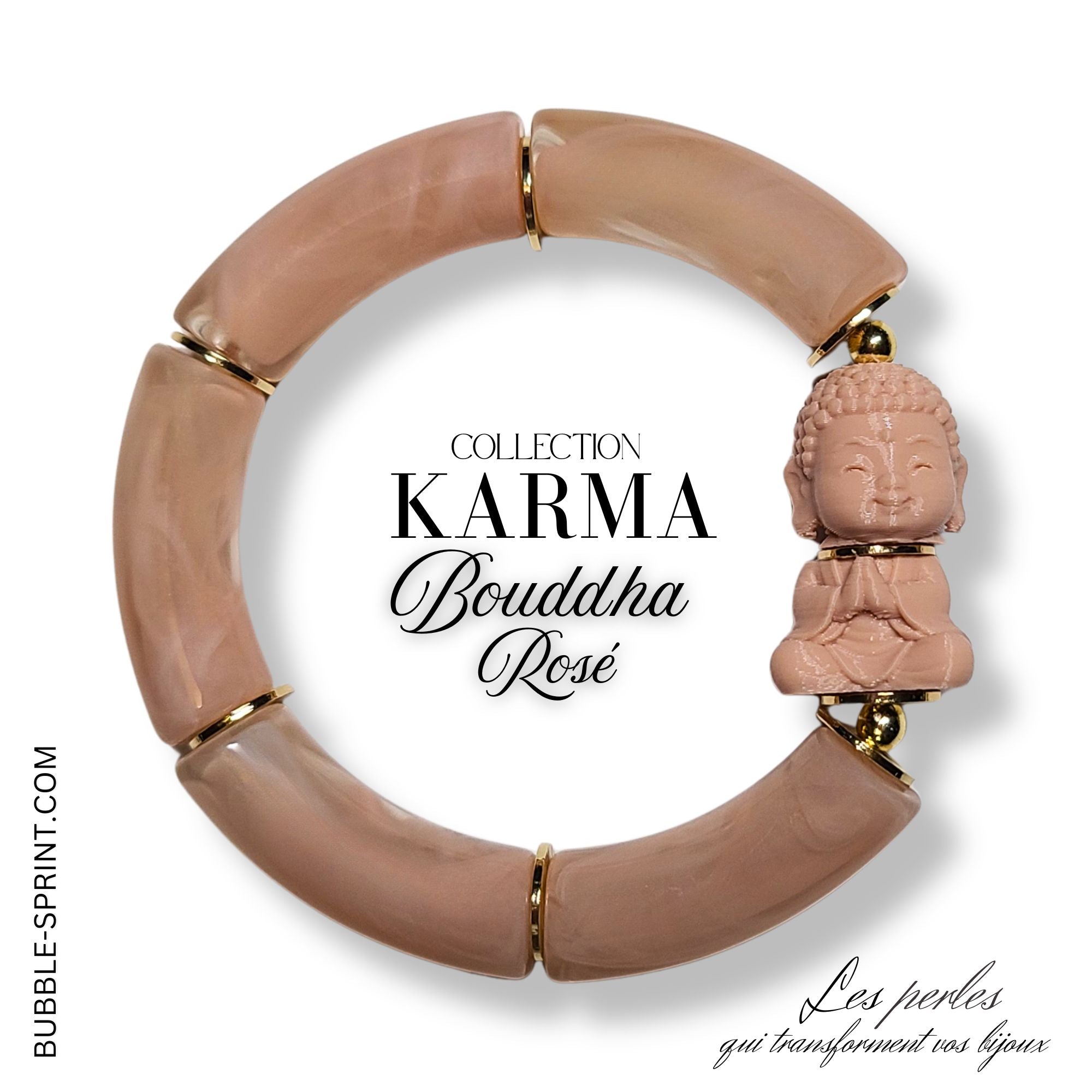 ARTSHOP Bijoux en KITS bracelet Karma Bouddha Rosé kit à monter