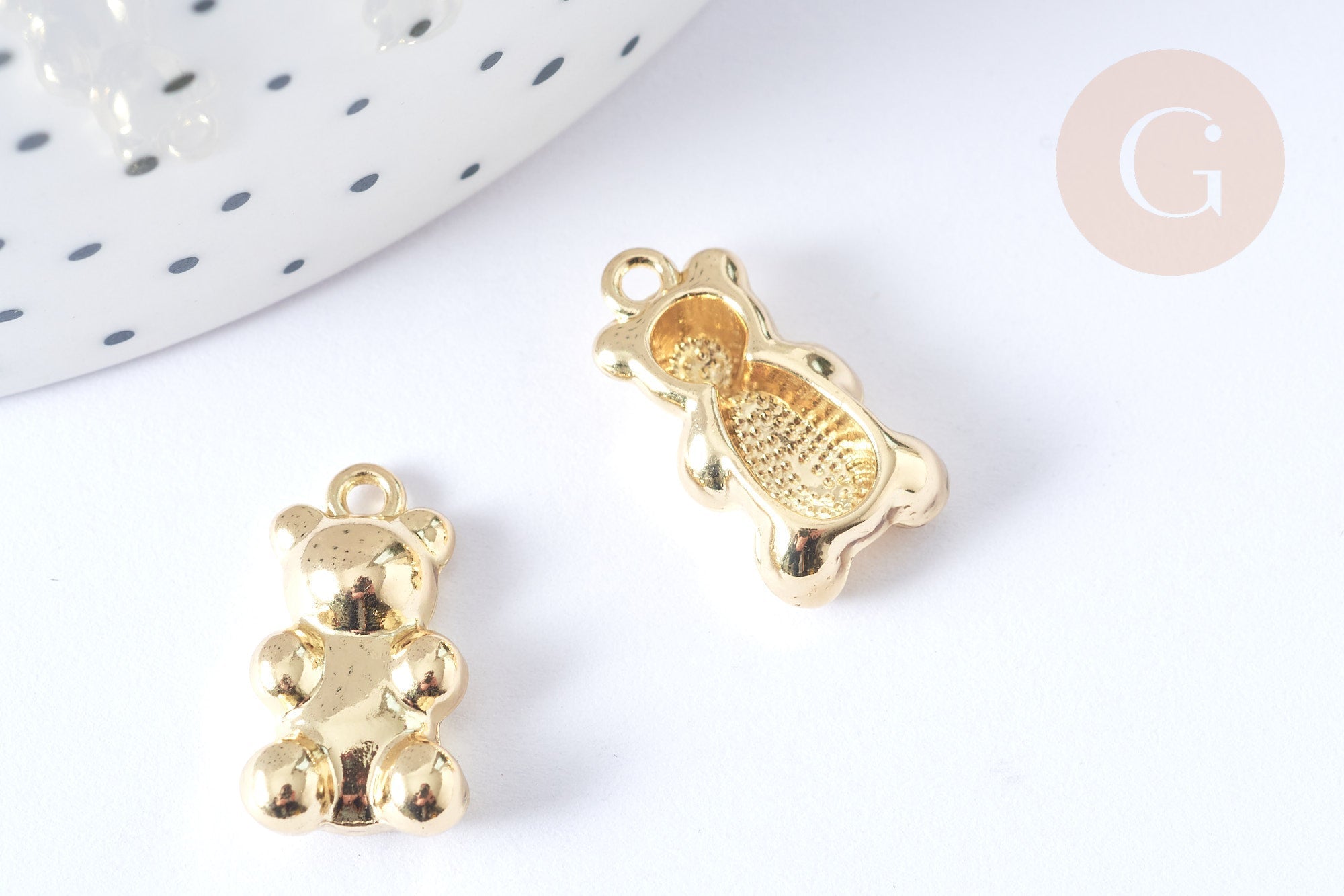 Gingerlily Pendentifs G7890 pendentif ourson zamac doré x1