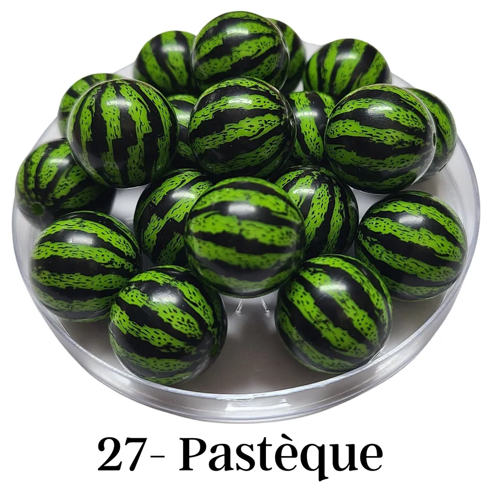 ARTSHOP Boules 20MM 27 perles pastèque x10 acrylique