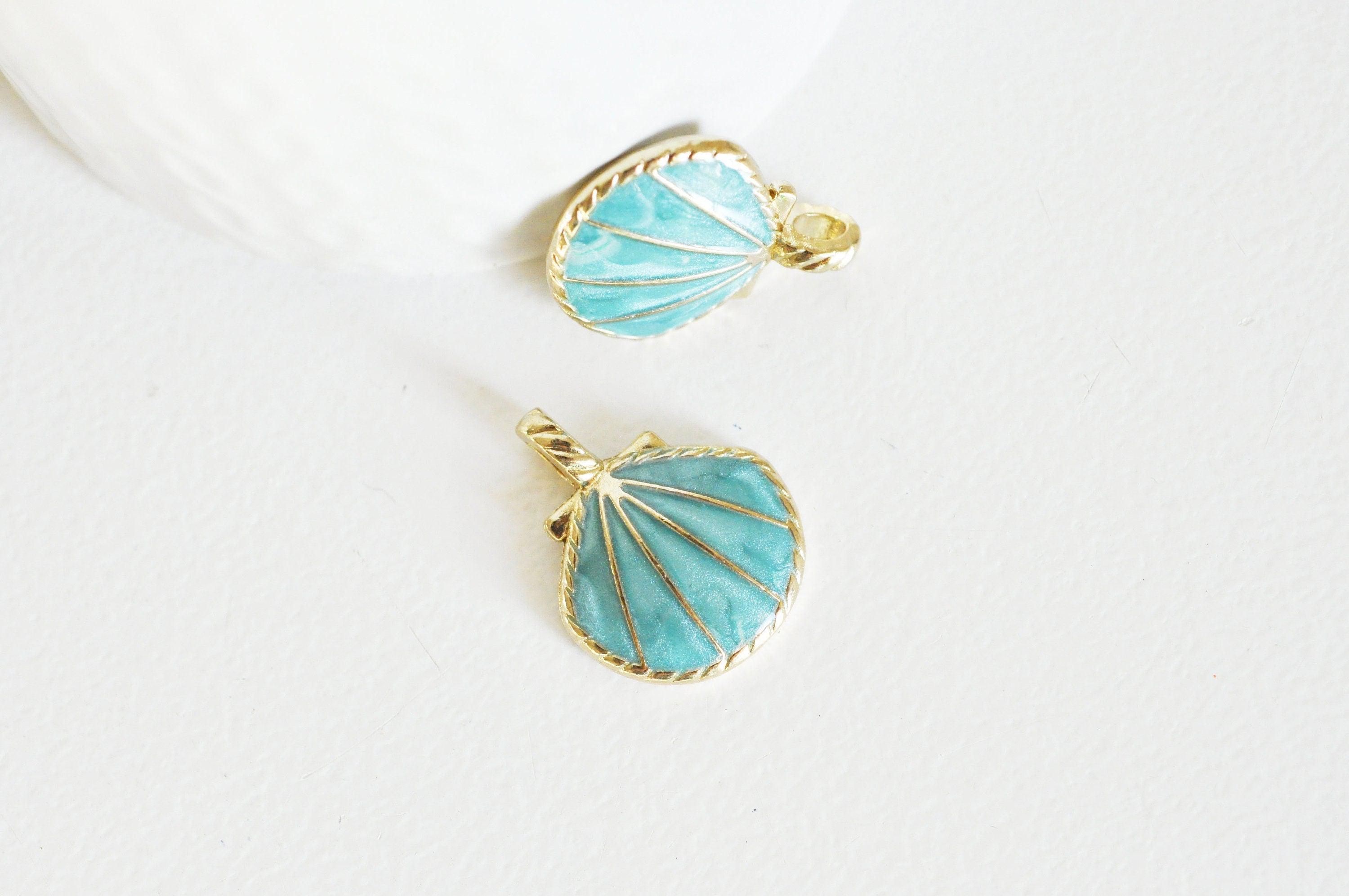 Gingerlily Pendentifs G2958 pendentif coquillage bleu ciel 24mm x2