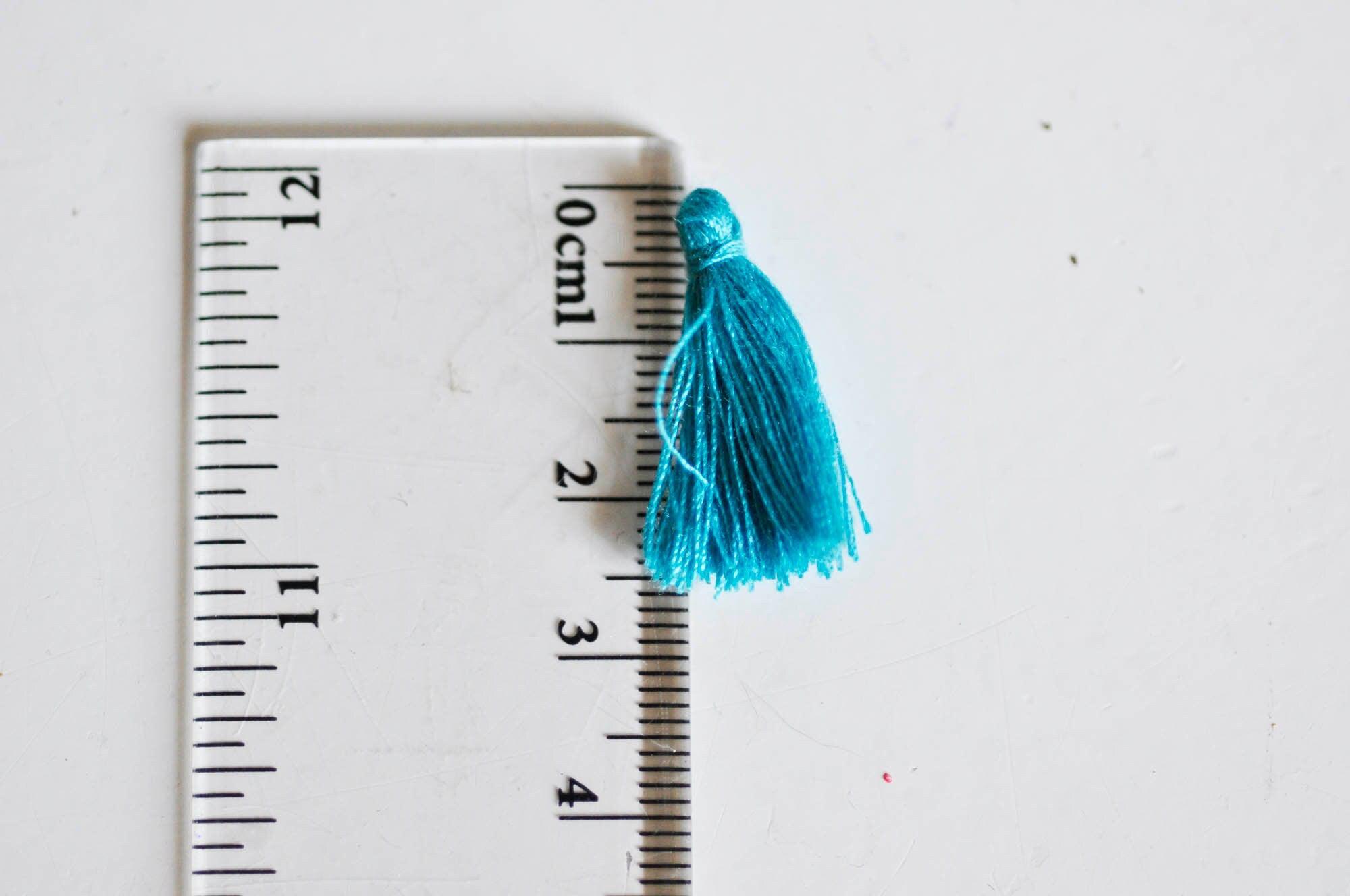 Gingerlily Pendentifs pompon bleu coton 25-31mm x5