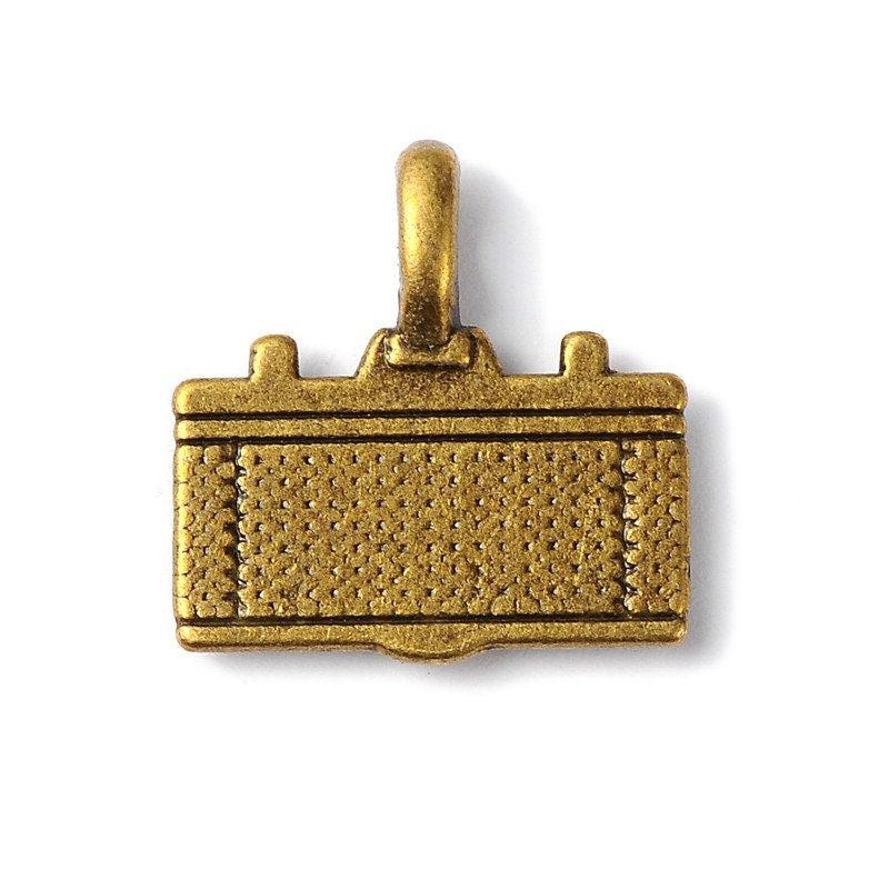 Gingerlily Appareil Photo breloque bronze 2cm olivier