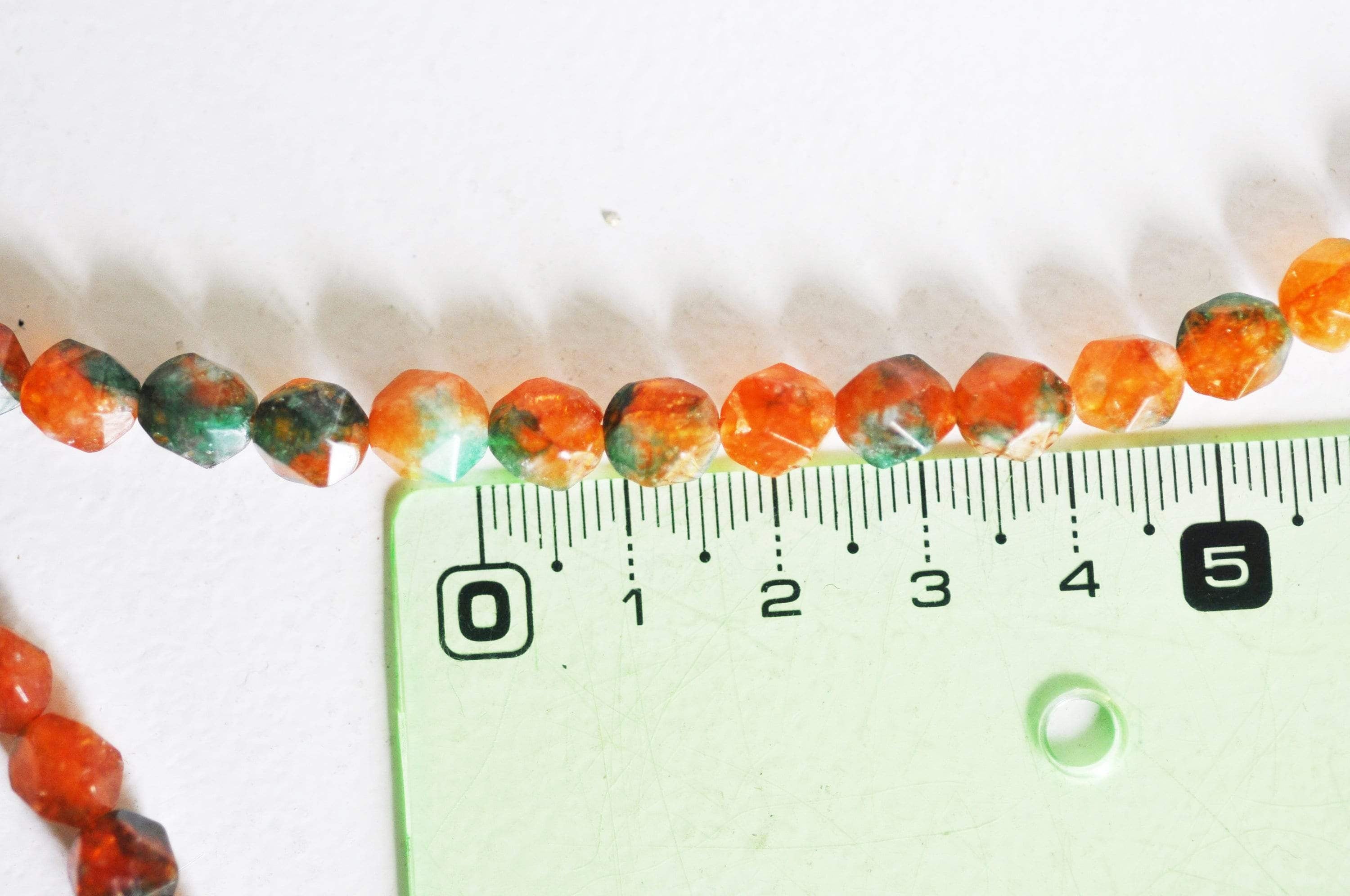 Gingerlily Perles jade orange facettes 8 mm fil 45 perles