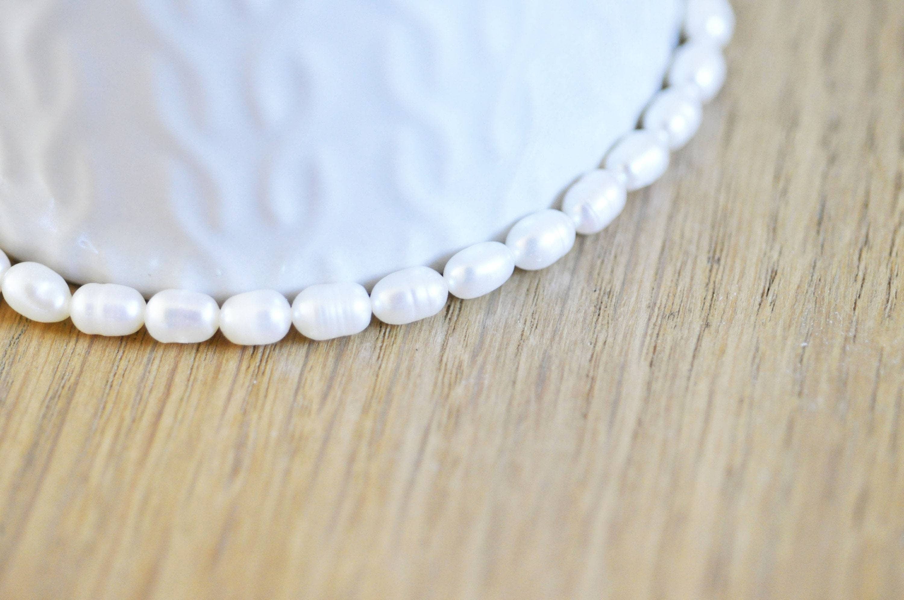 Gingerlily Perles G2836 perles eau douce blanches 4-5mm fil