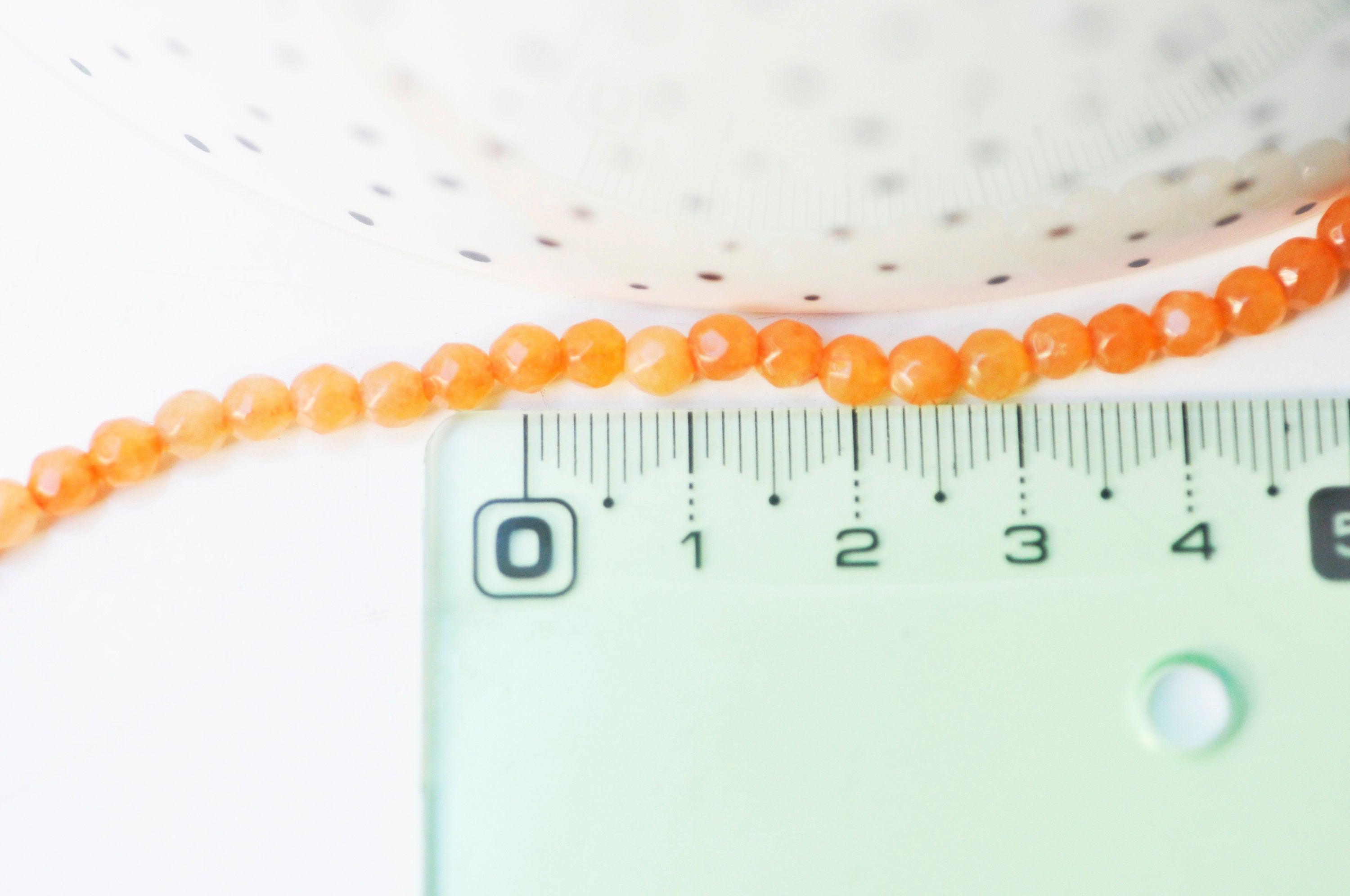 Gingerlily G5011 perle pierre jade orange fil 84 perles 4mm