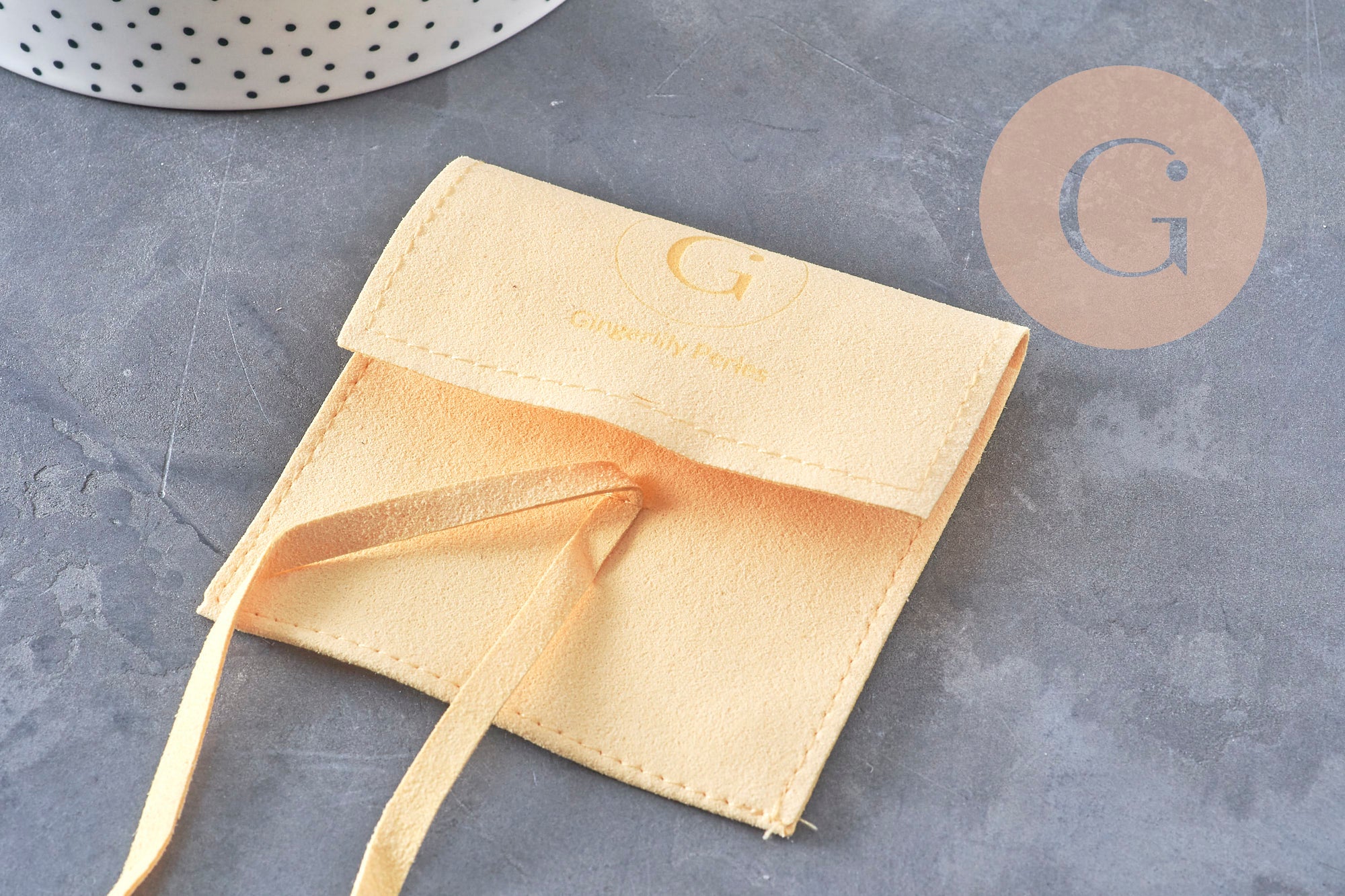 Gingerlily Pochette G10993 bijou microfibre suédée rose clair