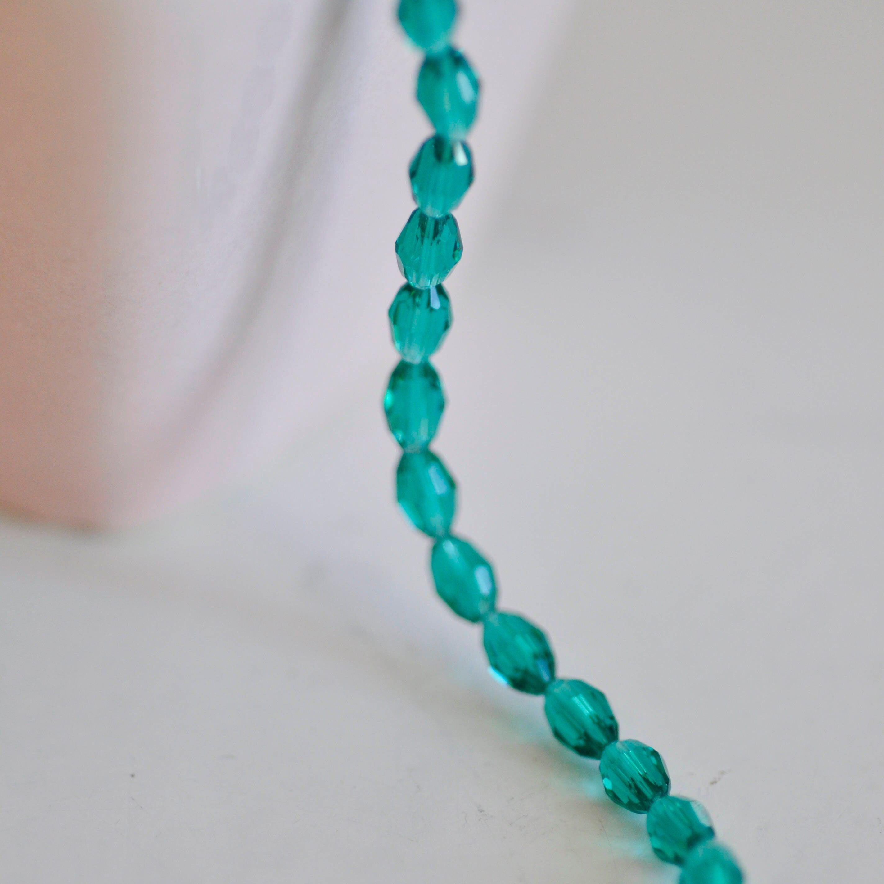 Gingerlily Perles Perles verre G716 vert émeraude ovale 6mm x50