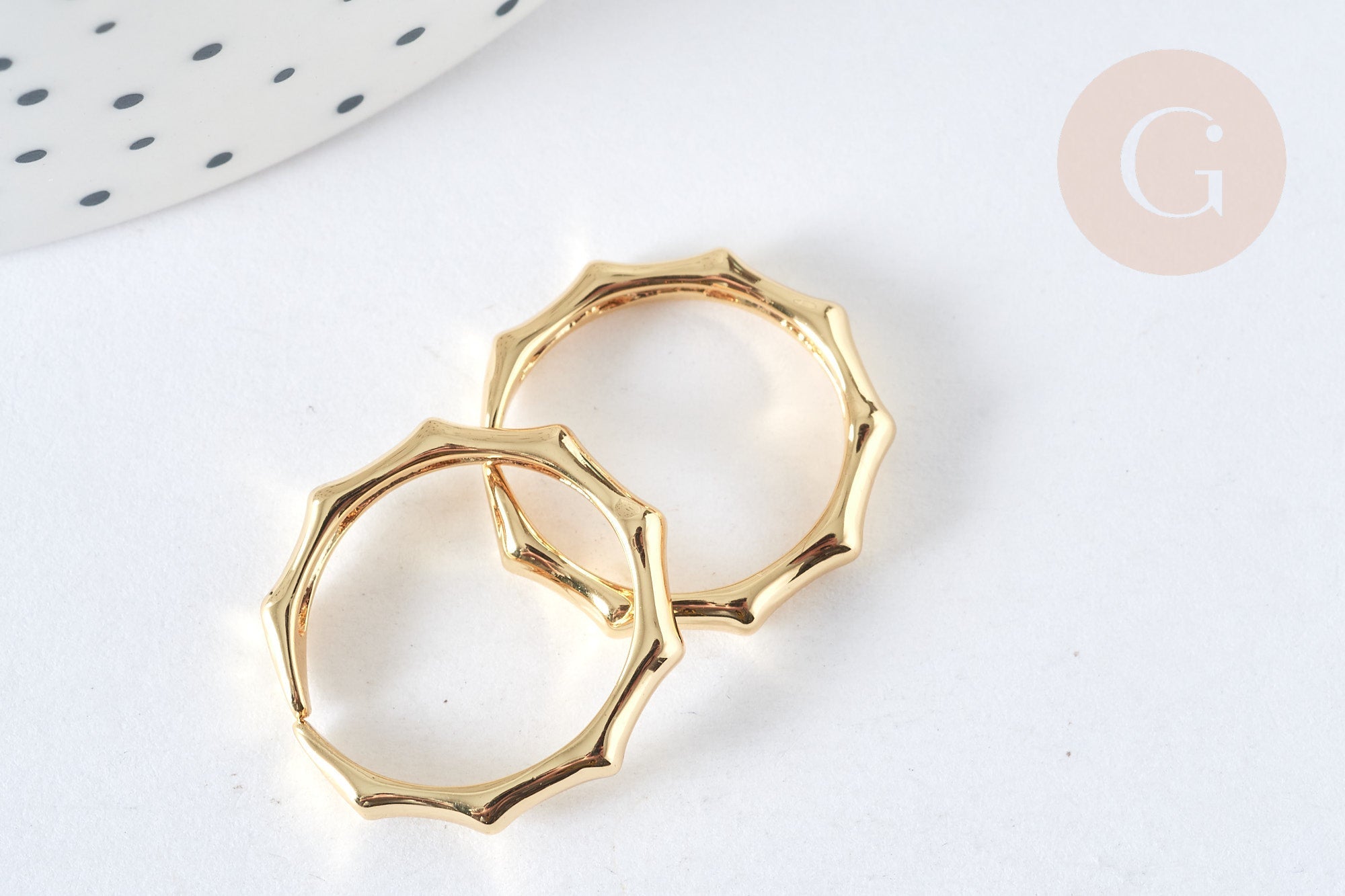 Gingerlily Bague G7385 vague laiton doré taille 53