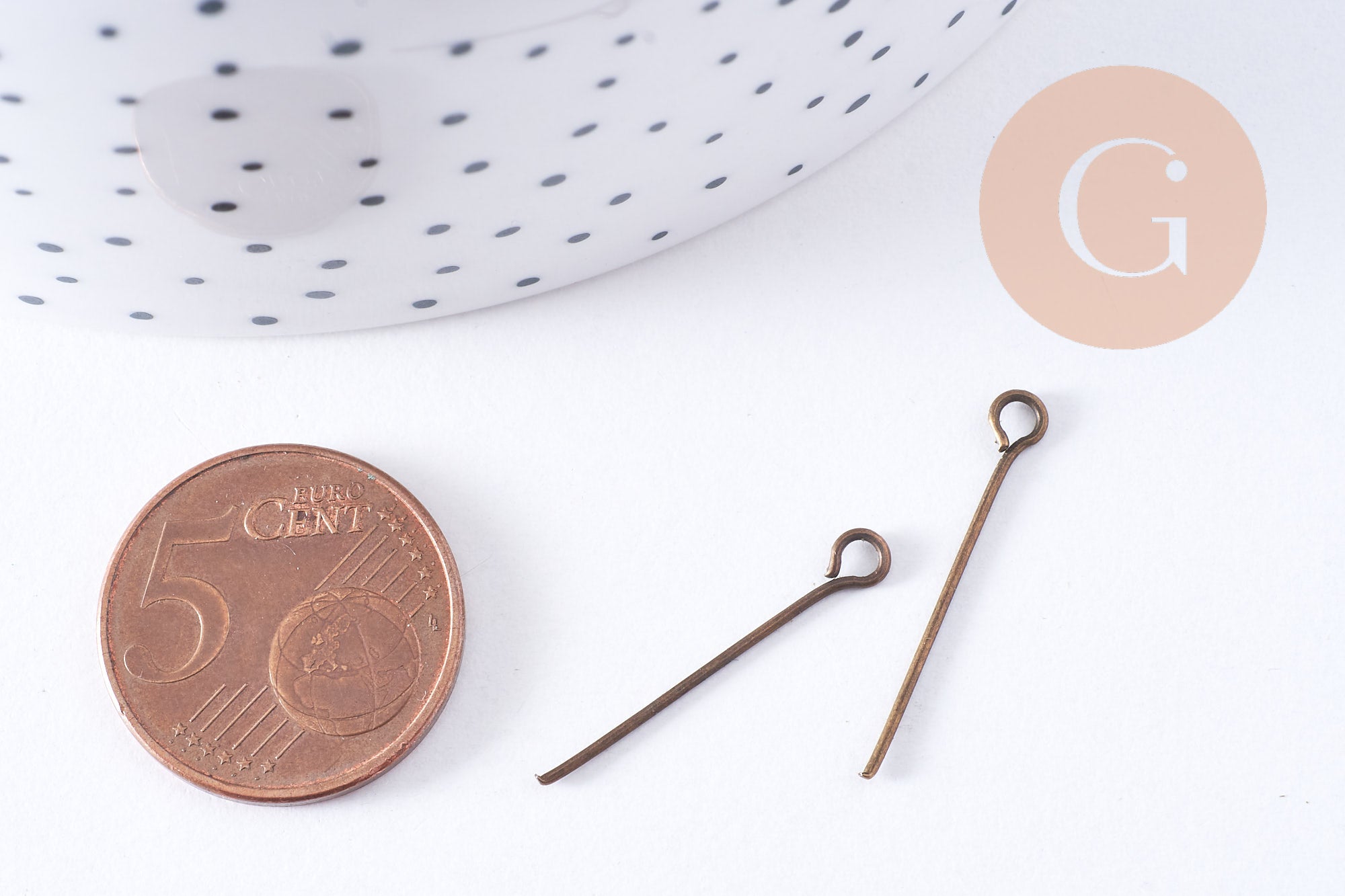 Gingerlily clou tige boucle fer bronze 24mm 10g