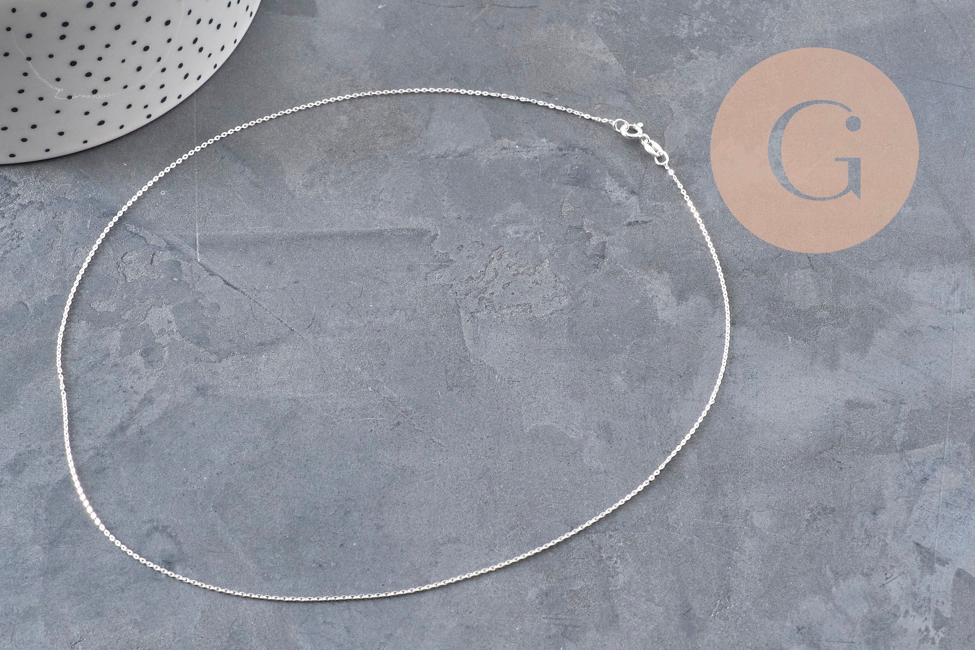Gingerlily Chaîne forçat G5342 collier argent 925 45cm 0,9mm
