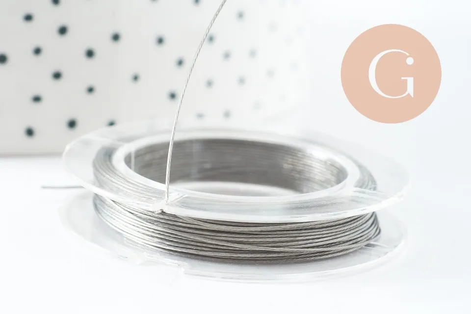 Gingerlily Fils DIY Fil câblé acier 0.38mm bobine 10m