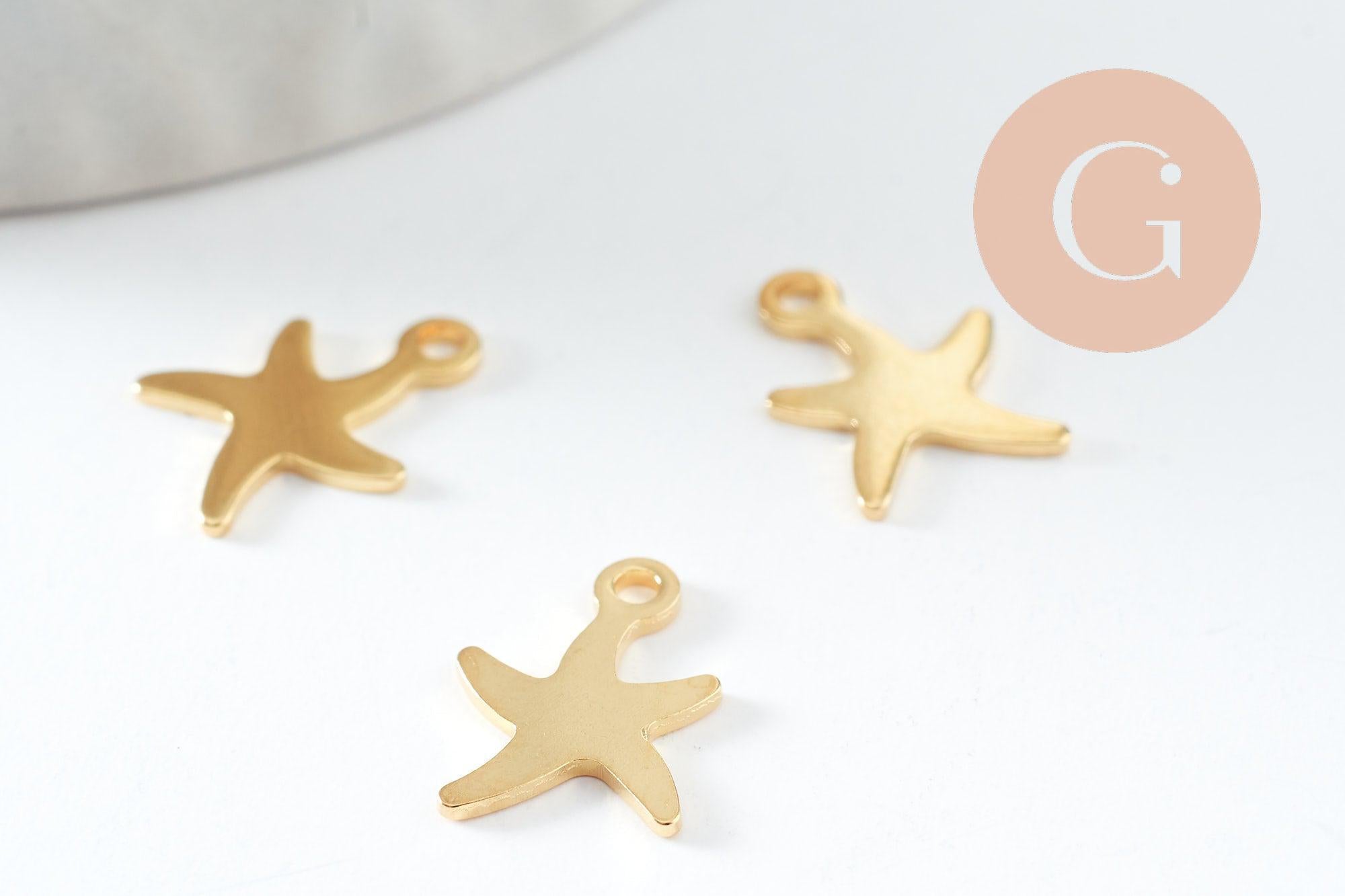 Gingerlily pendentif étoile de mer acier doré 11mm x5