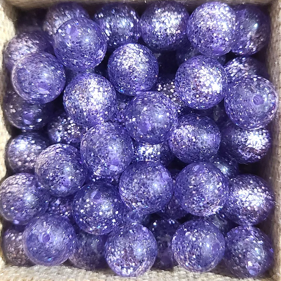 ARTSHOP Boules Glitters 1011 perles rondes 10mm mauve x10