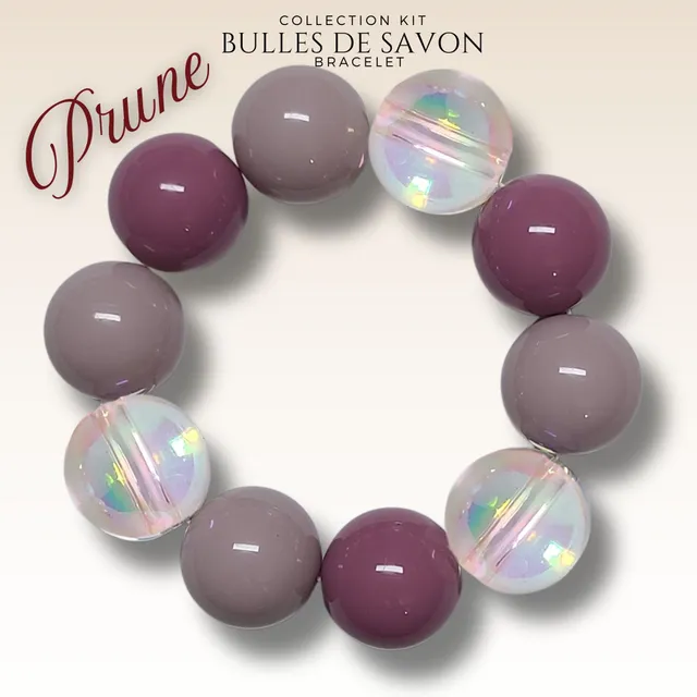 ARTSHOP Guimauve kit bracelet Prune #15 boules 20mm