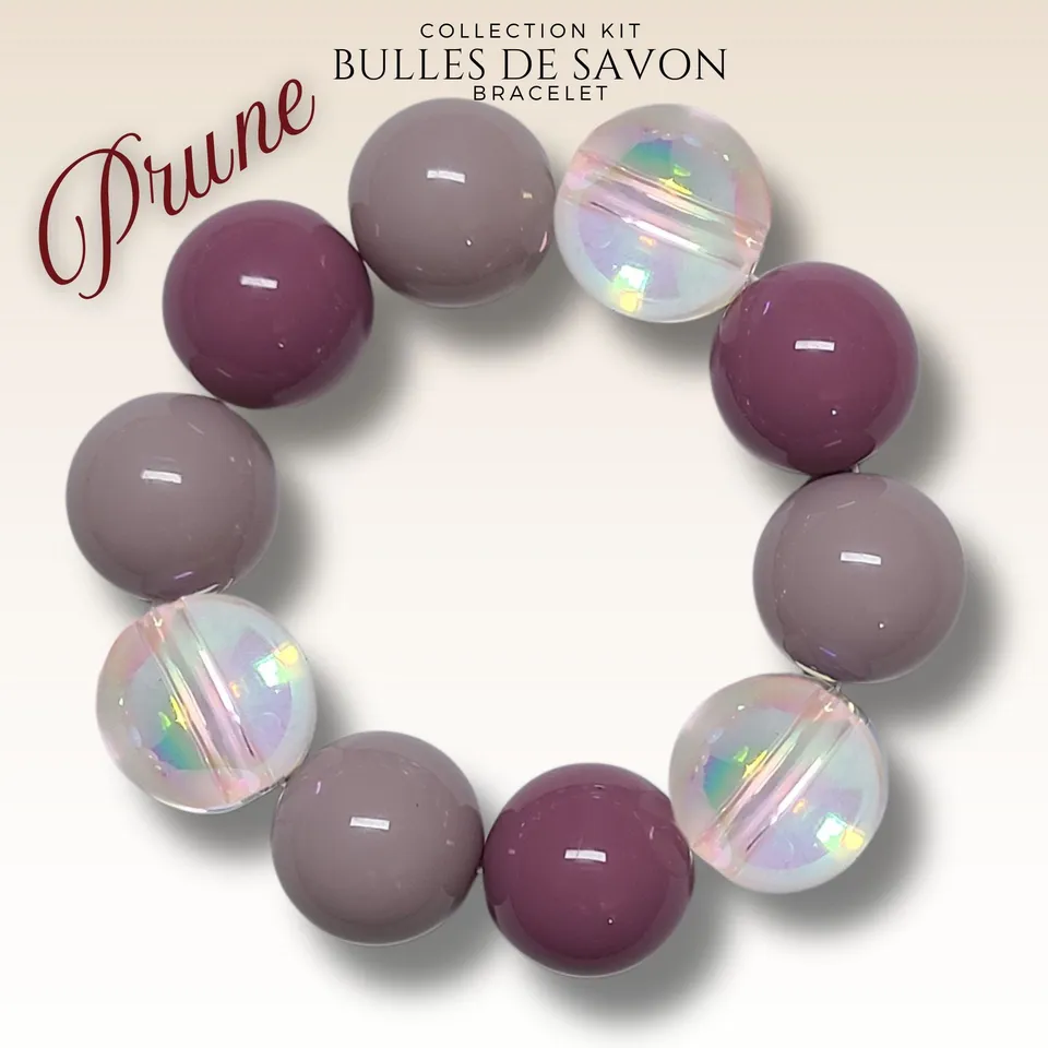 ARTSHOP Guimauve kit bracelet Prune #15 boules 20mm