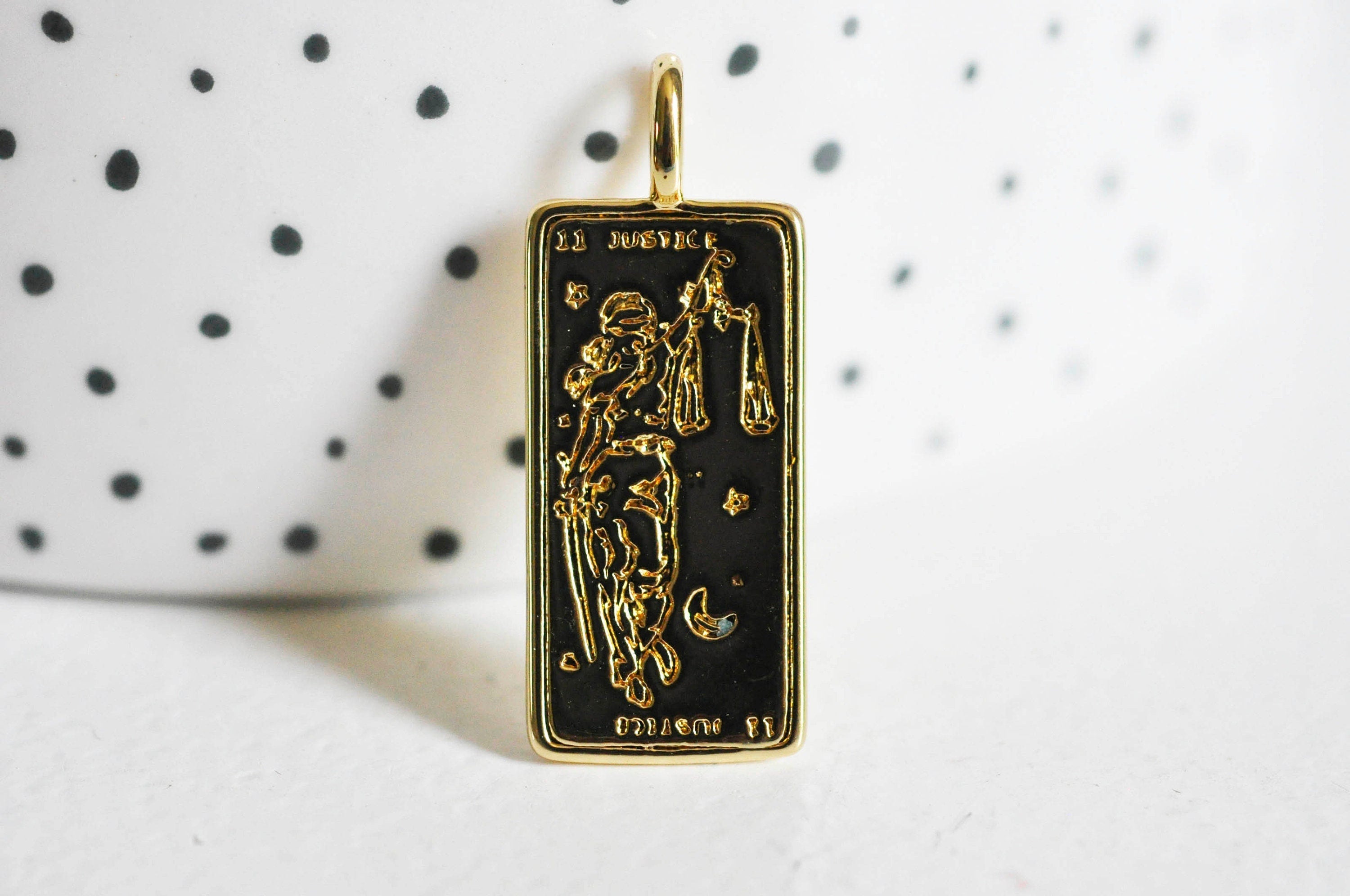 Gingerlily Pendentif médaille Justice G3561 laiton doré 29mm