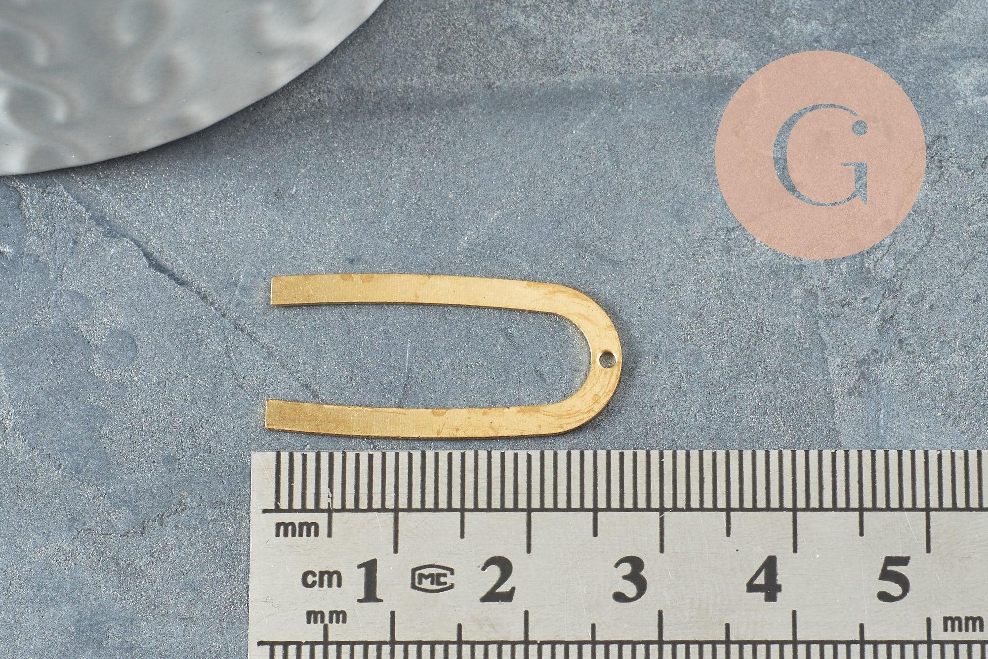 Gingerlily Perles G3240 pendentif U laiton brut 27mm x5