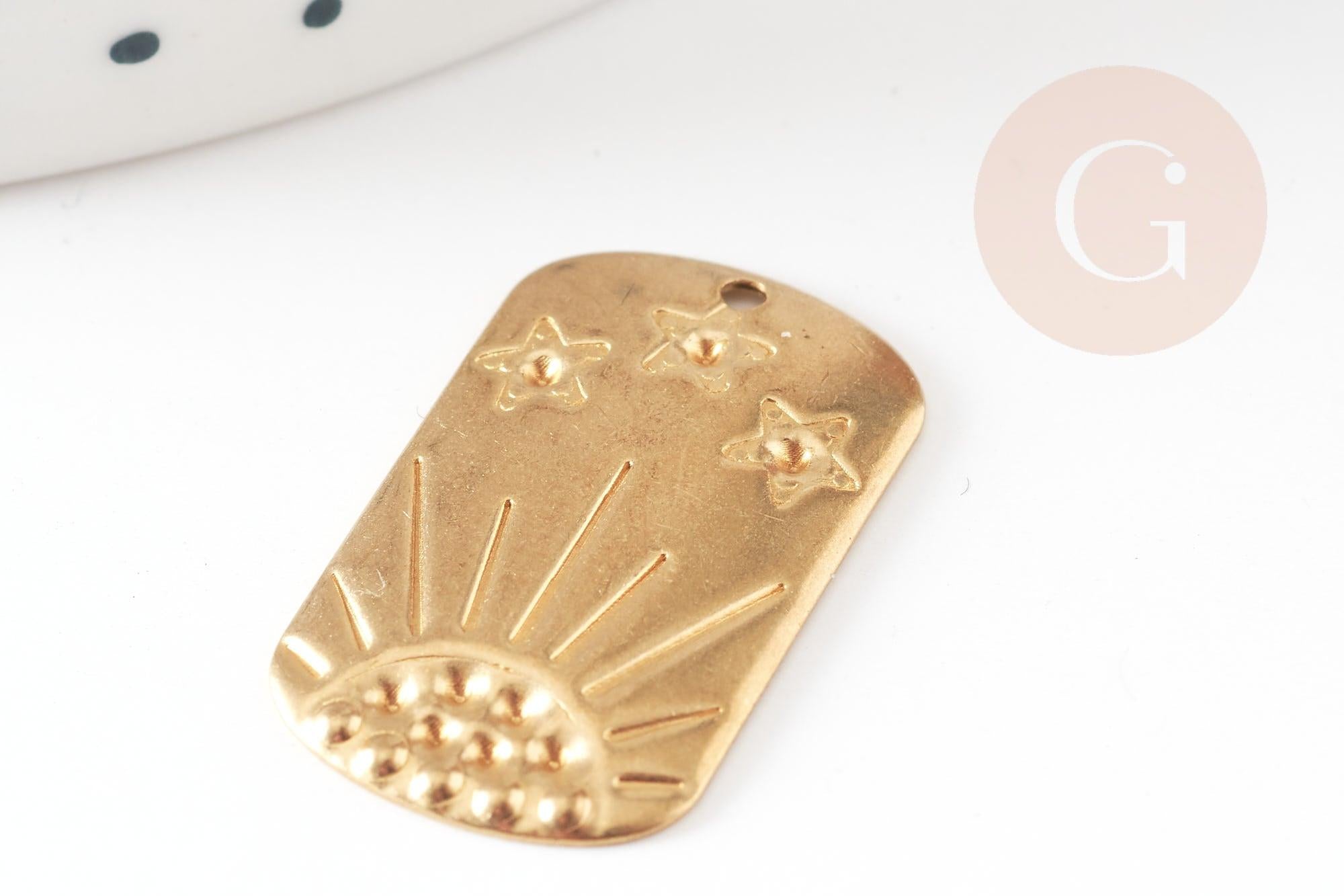 Gingerlily Pendentifs G9706 pendentif laiton brut soleil lot de 2