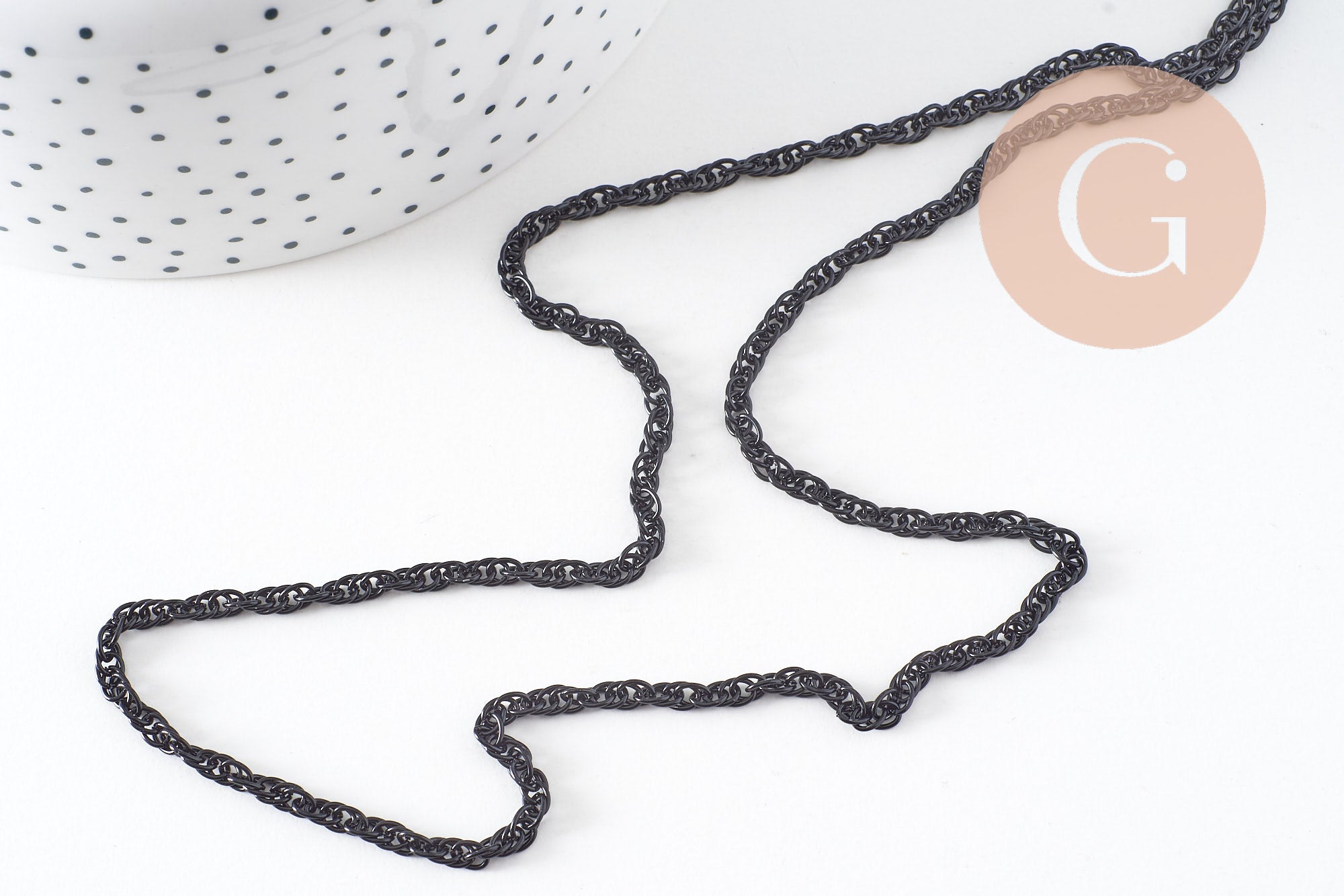 Gingerlily maille G1373 chaîne noire 2,8 mm 4 mètres
