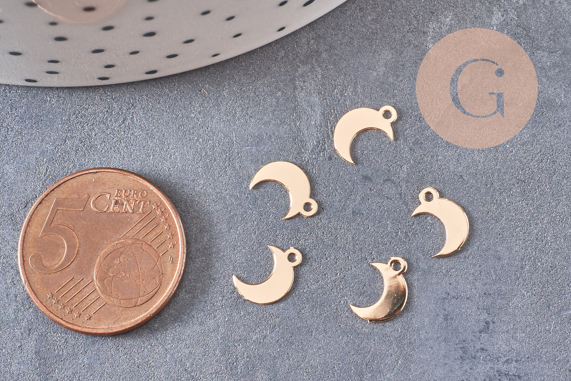 Gingerlily Pendentifs DIY Pendentif lune G10554 laiton doré 9 mm x10