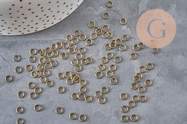 Gingerlily Perles Anneaux jonction apprêts laiton bronze 5mm 5g